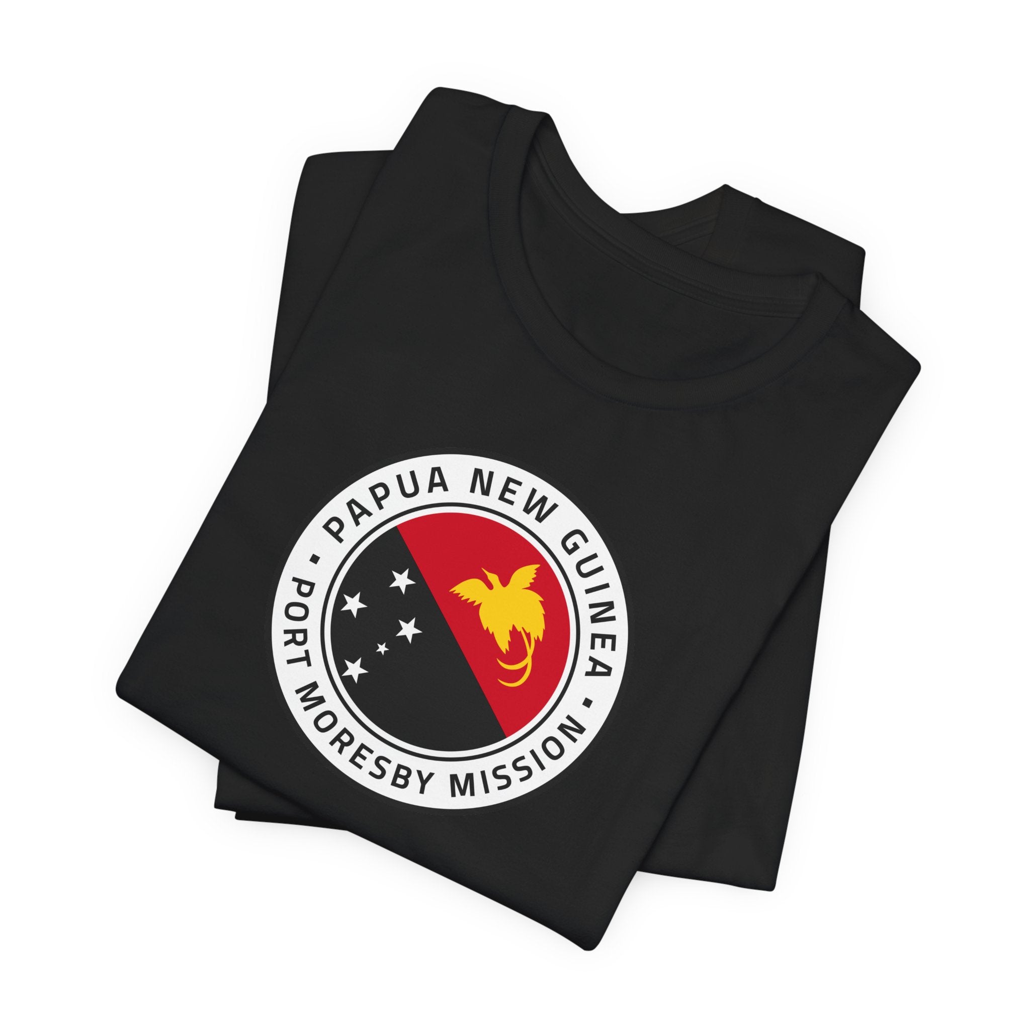 Papua New Guinea Port Moresby Mission Flag Logo (White Border) T-shirt - Mission Wishlist - LDS Missionary Gift Store