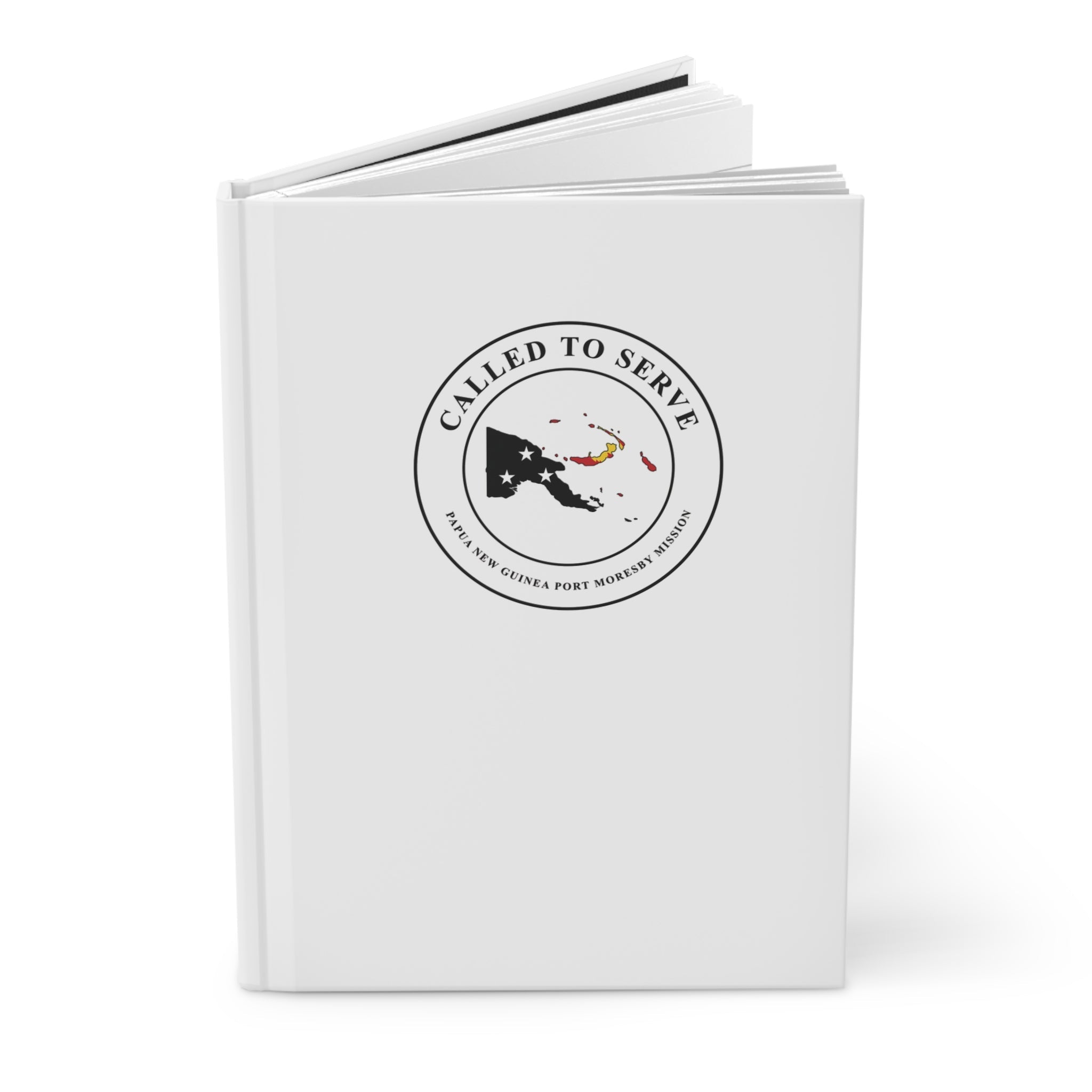 Papua New Guinea Port Moresby Mission Flag Map Called to Serve White Hardcover Journal Matte - Mission Wishlist - LDS Missionary Gift Store