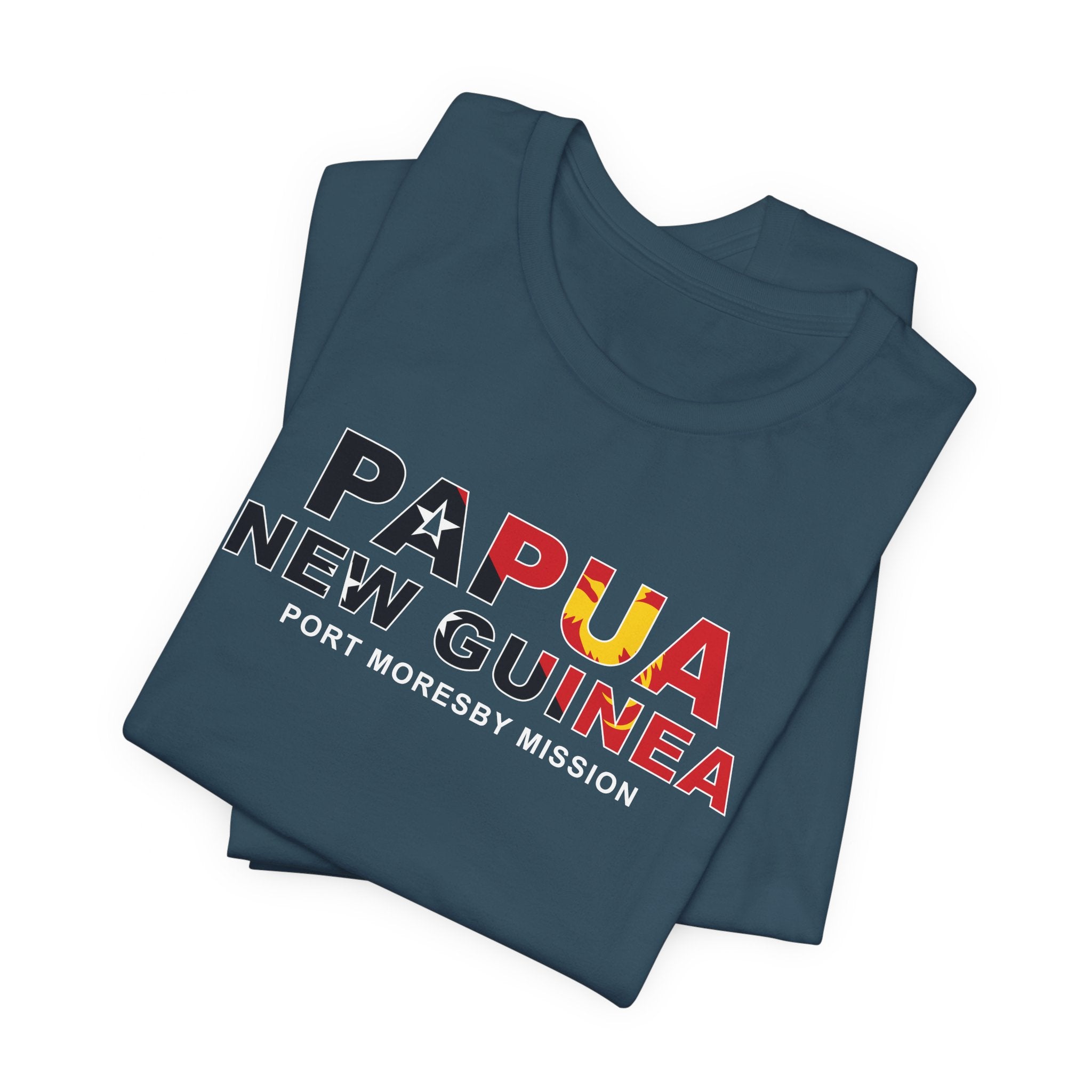 Papua New Guinea Port Moresby Mission Flag Title T-shirt - Mission Wishlist - LDS Missionary Gift Store