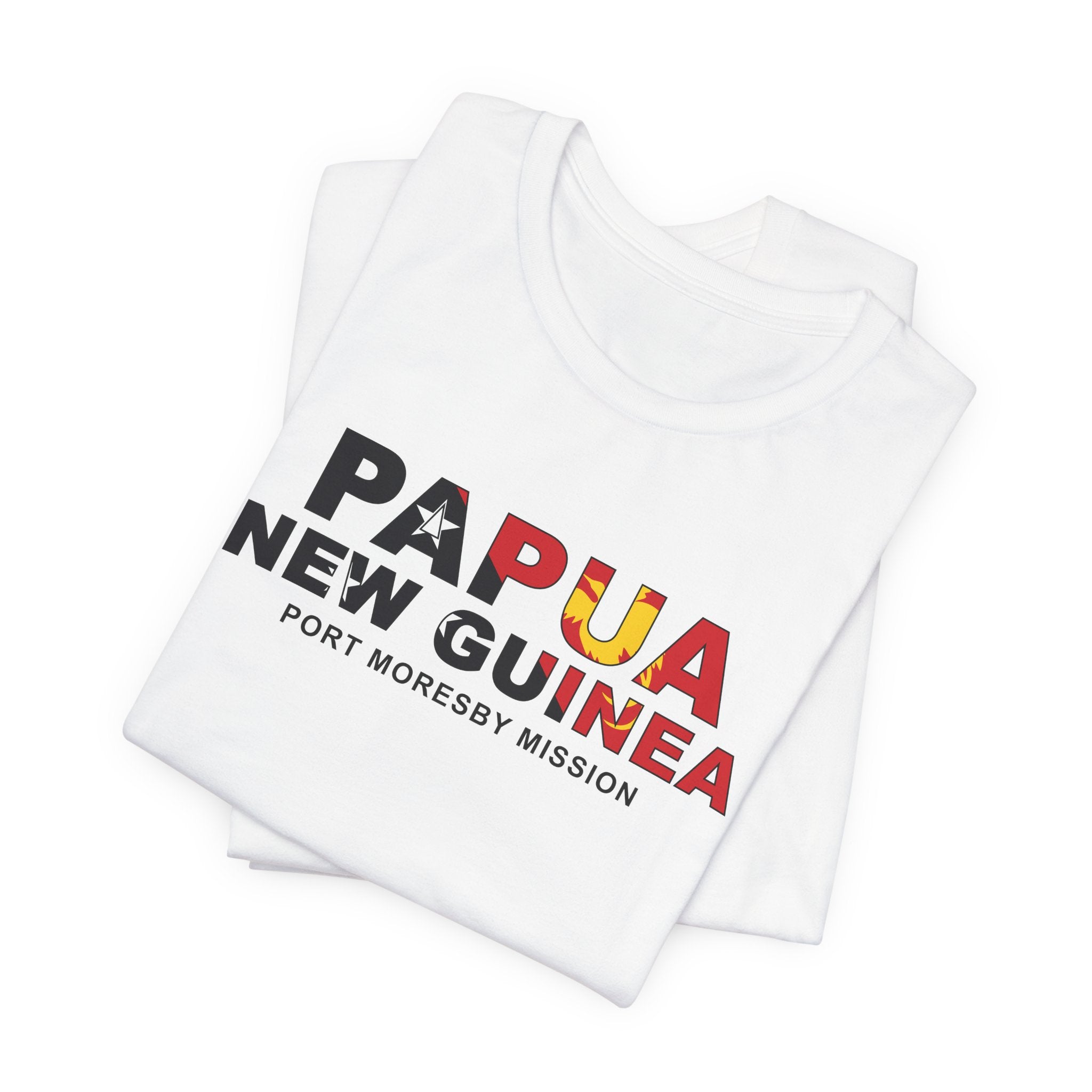 Papua New Guinea Port Moresby Mission Flag Title T-shirt - Mission Wishlist - LDS Missionary Gift Store