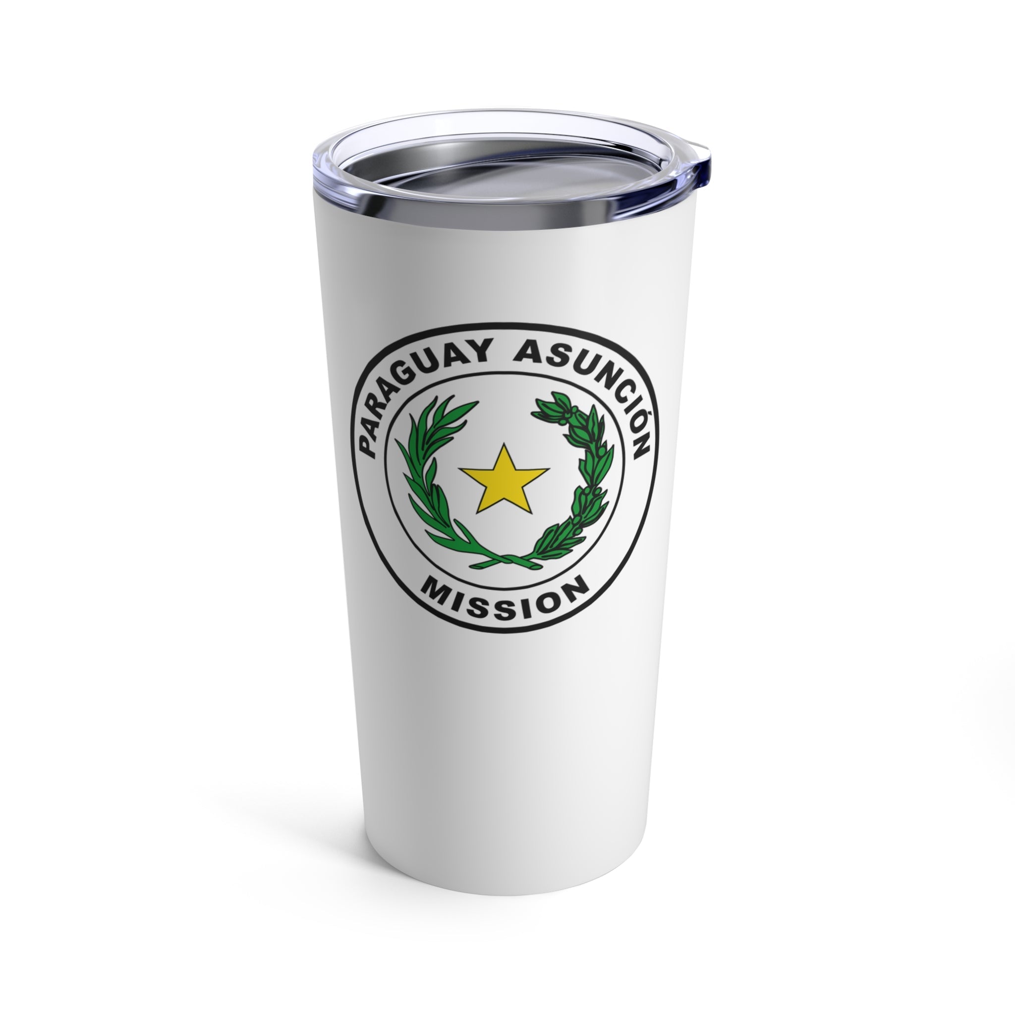 Paraguay Asuncion Mission Flag Logo Tumbler 20oz White - Latter-Day Saint LDS Missionary Gift - Book of Mormon