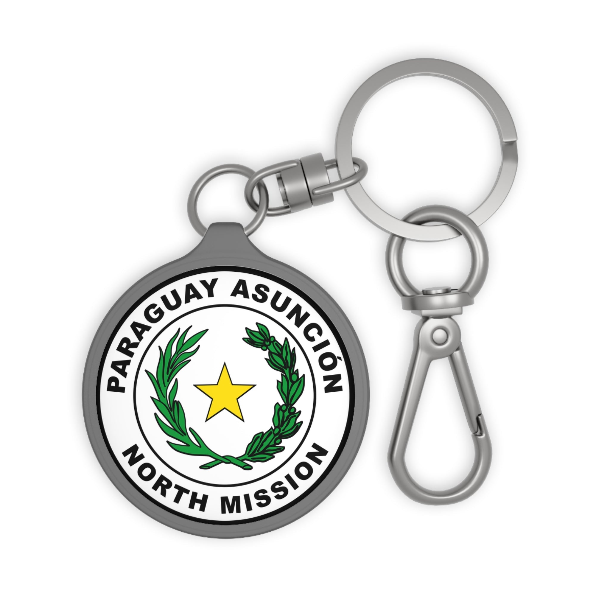 Paraguay Asuncion North Mission Circle Flag Key Tag - Latter-Day Saint LDS Missionary Gift - Book of Mormon