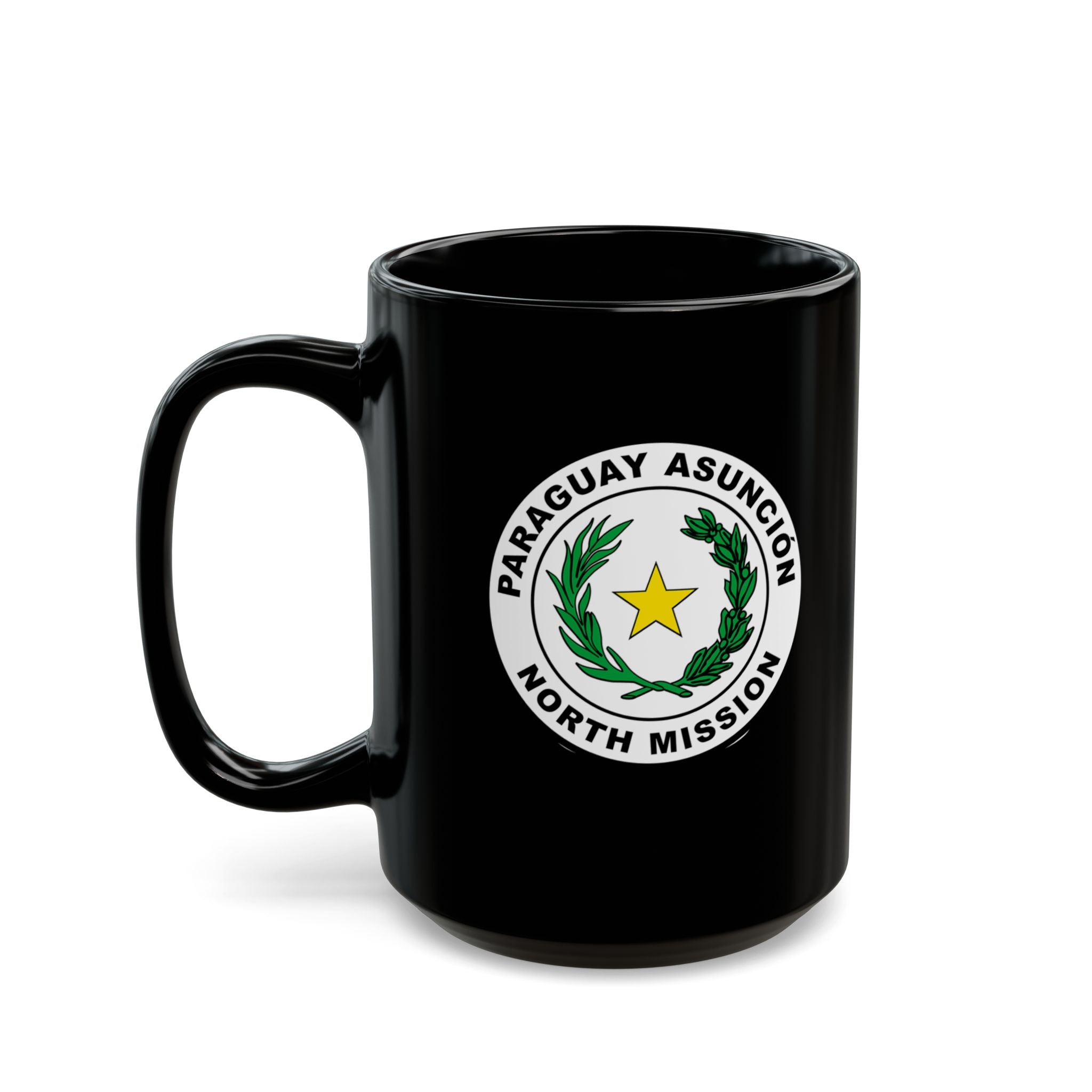 Paraguay Asuncion North Mission Circular Flag Black Ceramic Mug - Latter-Day Saint LDS Missionary Gift - Book of Mormon