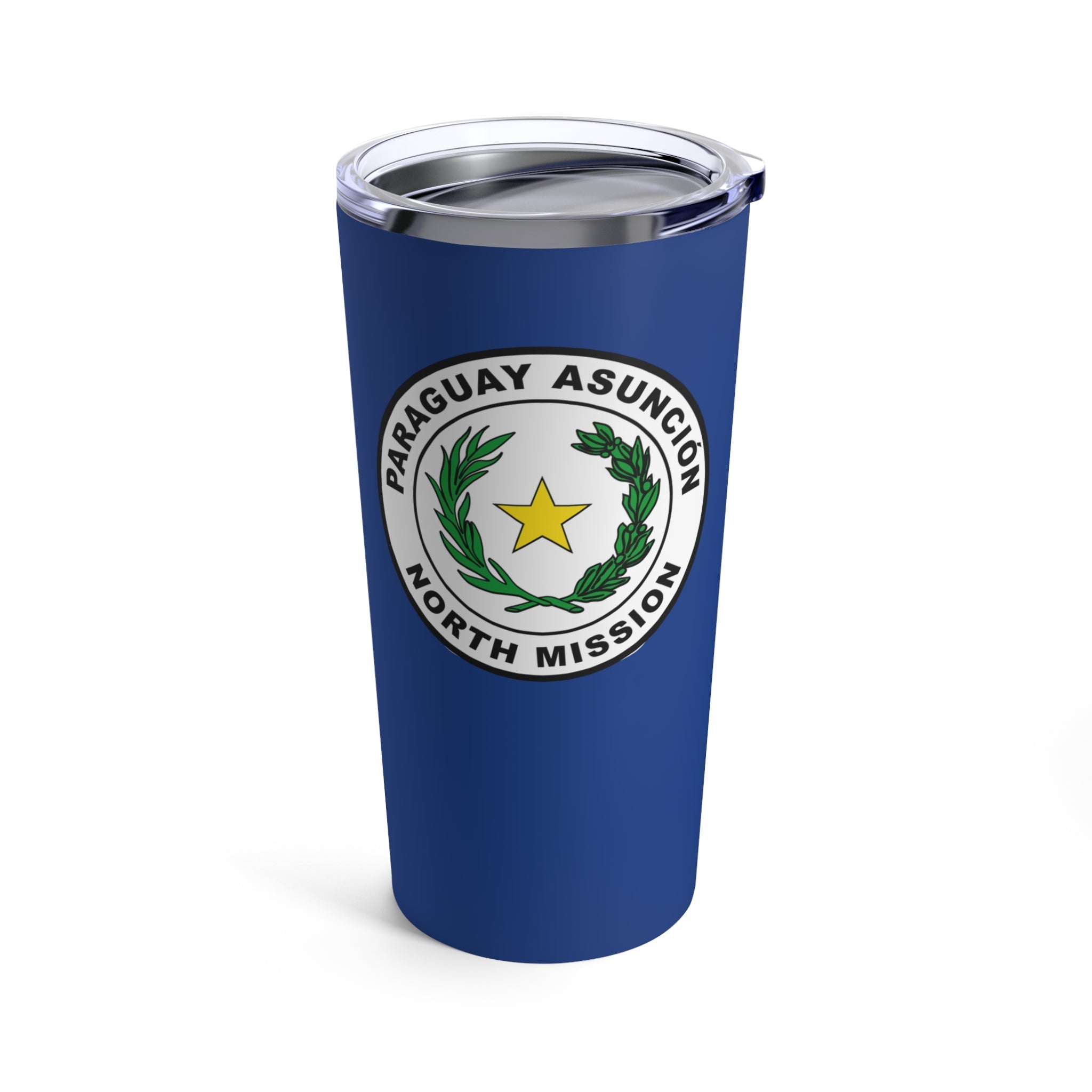 Paraguay Asuncion North Mission Flag Logo Tumbler 20oz Blue - Latter-Day Saint LDS Missionary Gift - Book of Mormon