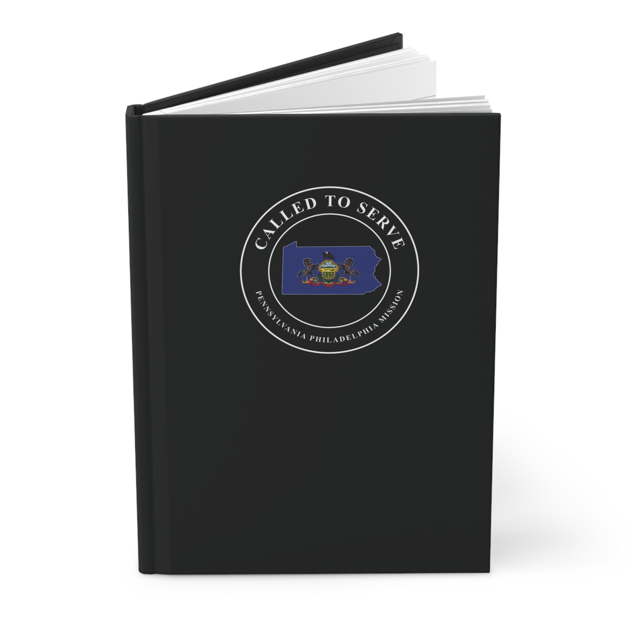 Pennsylvania Philadelphia Mission Flag Map Called to Serve Black Hardcover Journal Matte - Mission Wishlist - LDS Missionary Gift Store