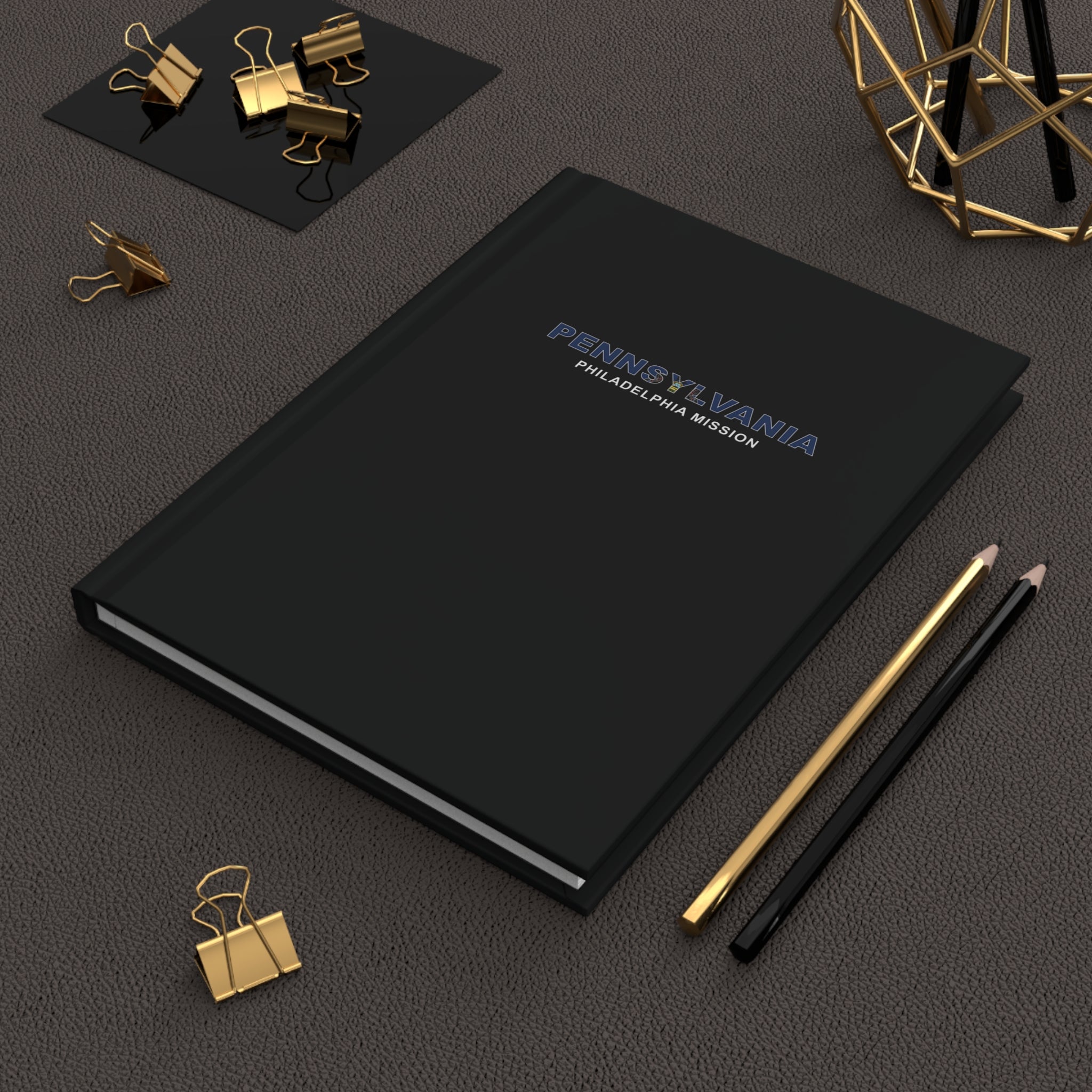 Pennsylvania Philadelphia Mission Flag Title Black Hardcover Journal Matte - Latter-Day Saint LDS Missionary Gift - Book of Mormon