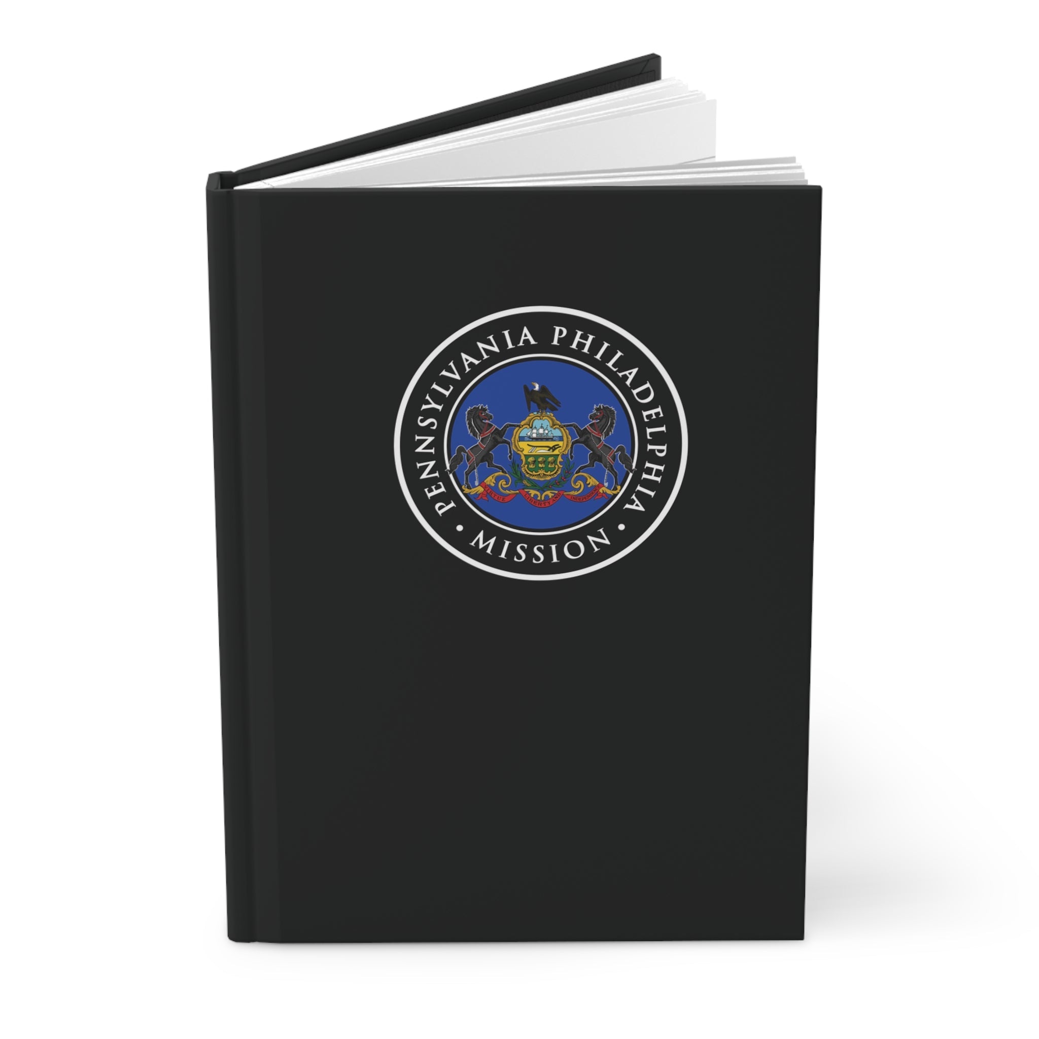 Pennsylvania Philadelphia Mission Logo Design Black Hardcover Journal Matte - Latter-Day Saint LDS Missionary Gift - Book of Mormon