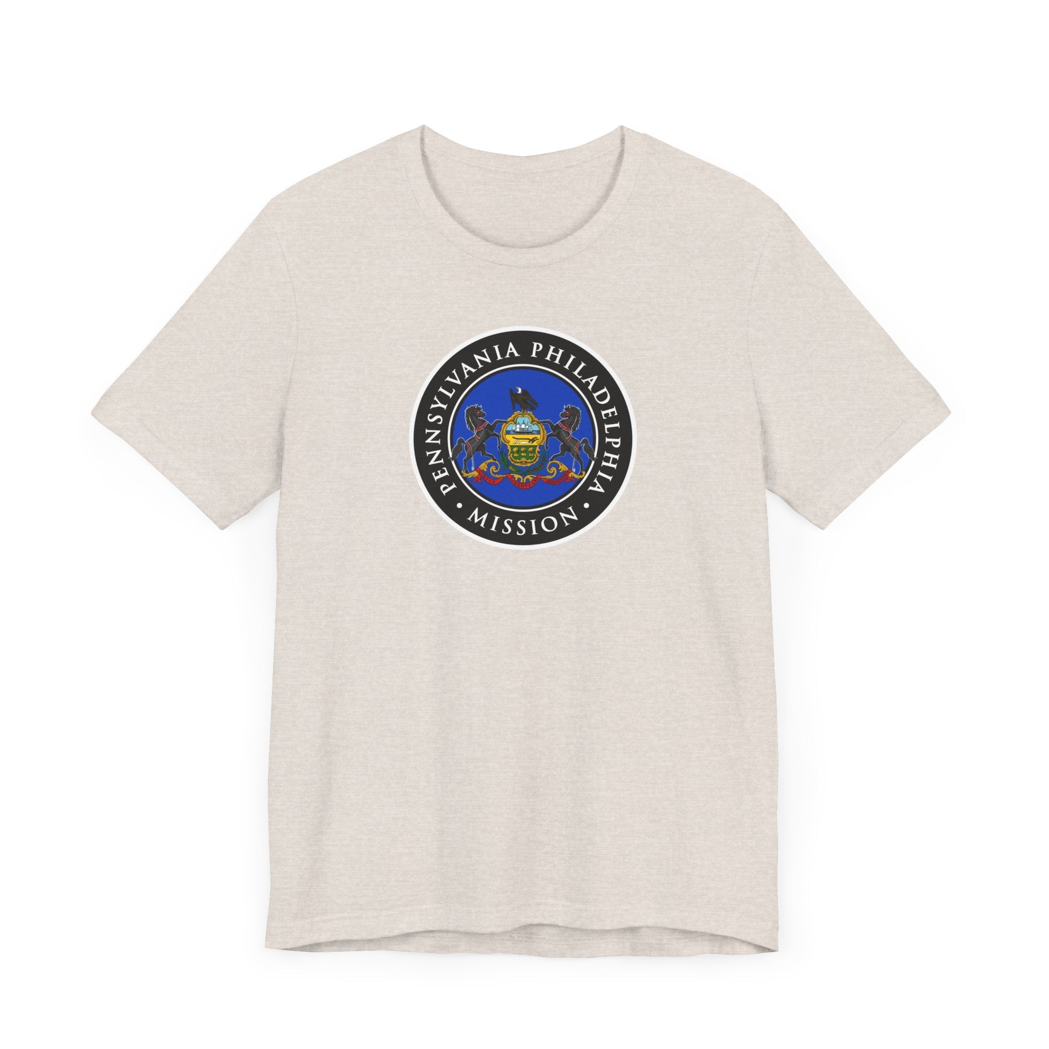 Pennsylvania Philadelphia Mission State Flag Logo (Black Border) T-shirt - Latter-Day Saint LDS Missionary Gift - Book of Mormon