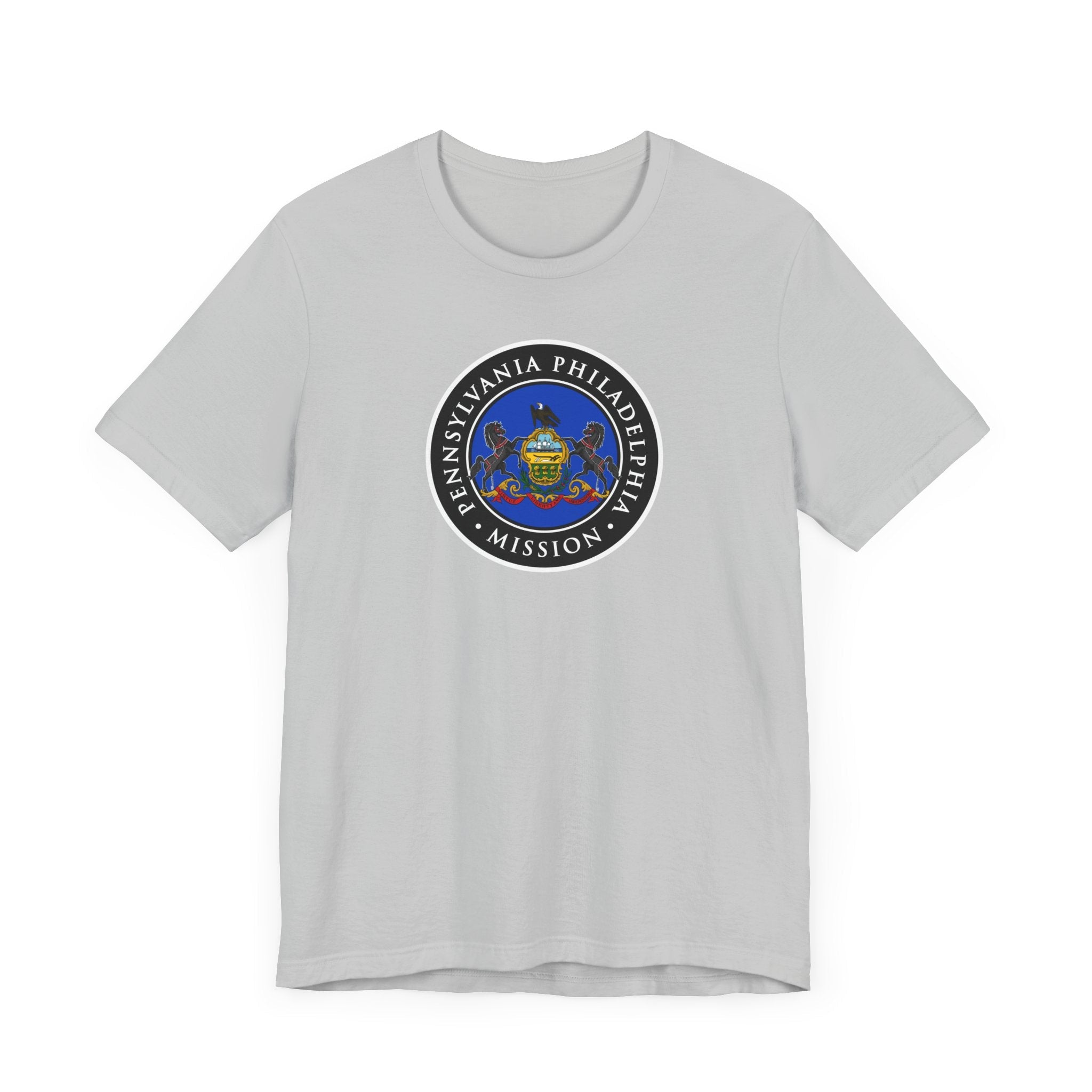 Pennsylvania Philadelphia Mission State Flag Logo (Black Border) T-shirt - Latter-Day Saint LDS Missionary Gift - Book of Mormon