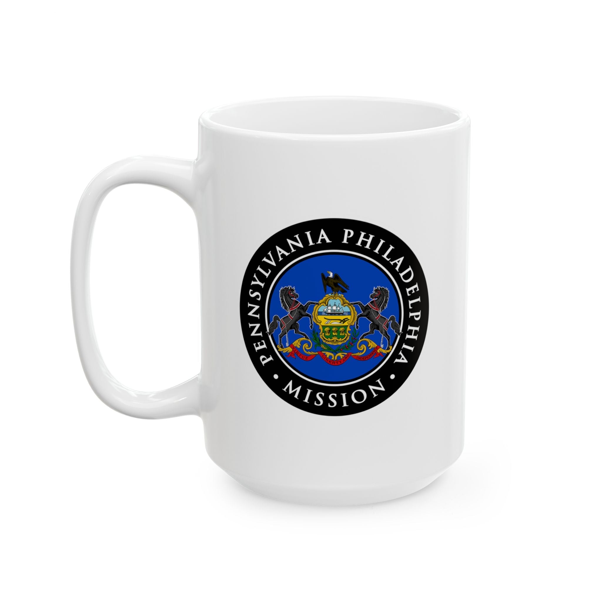 Pennsylvania Philadelphia Mission State Flag Logo Ceramic Mug White - Mission Wishlist - LDS Missionary Gift Store