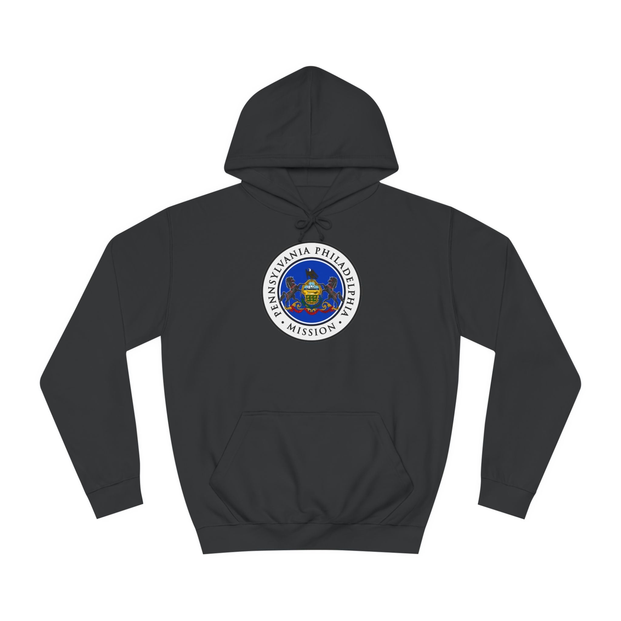 Pennsylvania Philadelphia Mission State Flag Logo (White Border) College Hoodie