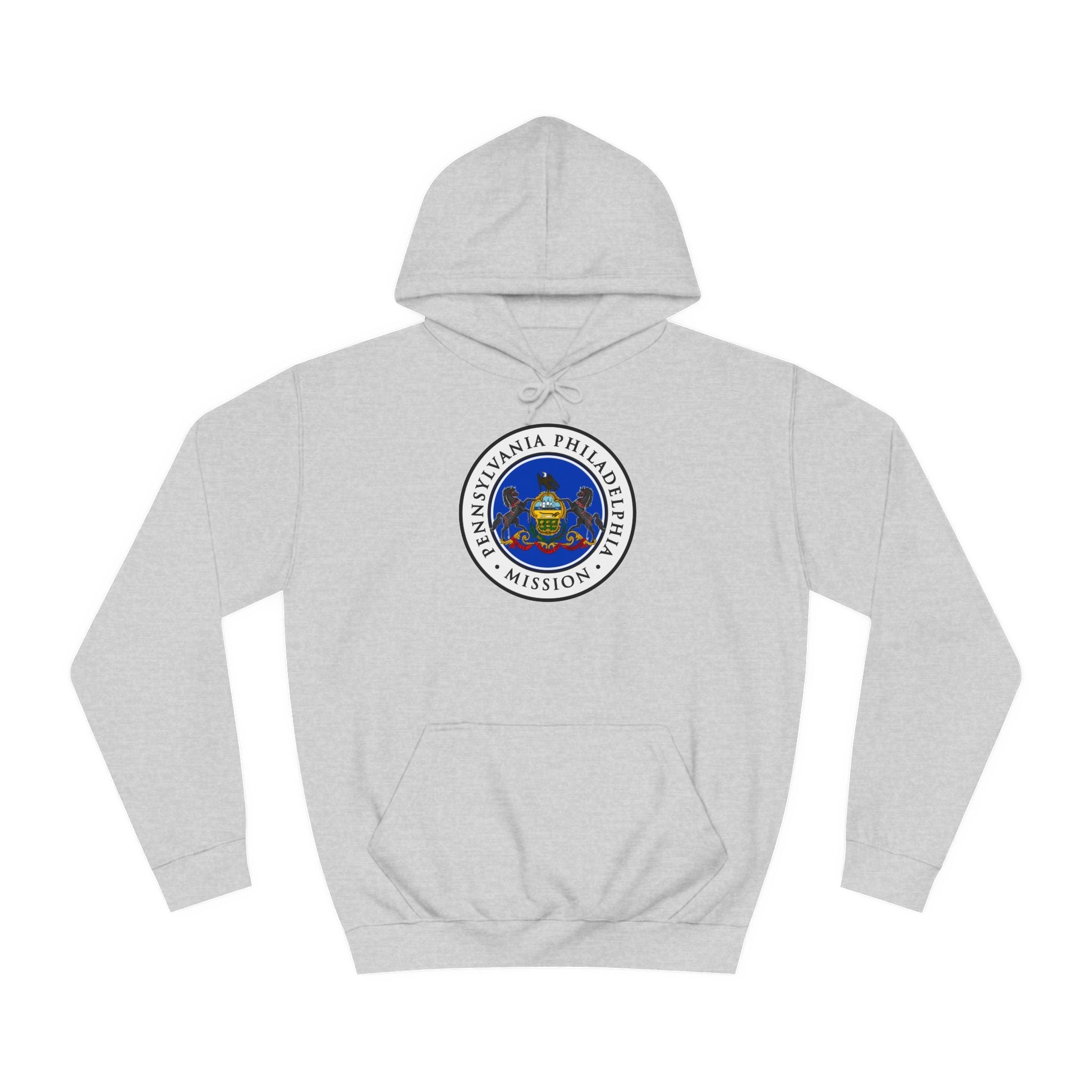 Pennsylvania Philadelphia Mission State Flag Logo (White Border) College Hoodie