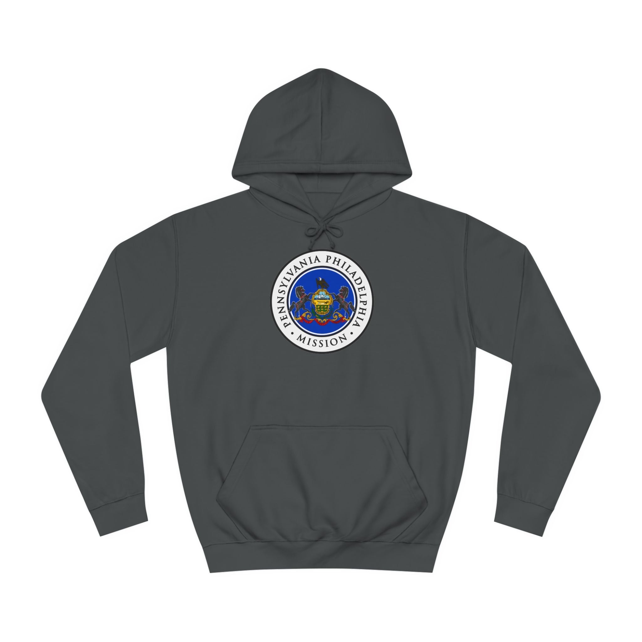 Pennsylvania Philadelphia Mission State Flag Logo (White Border) College Hoodie