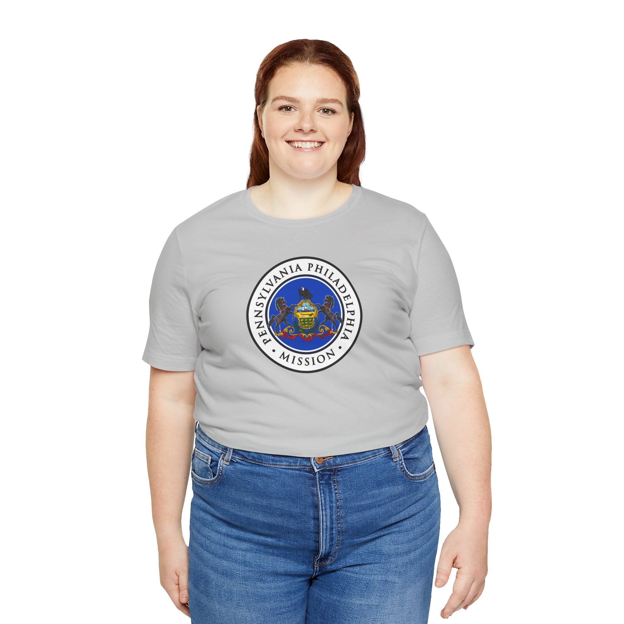 Pennsylvania Philadelphia Mission State Flag Logo (White Border) T-shirt - Mission Wishlist - LDS Missionary Gift Store