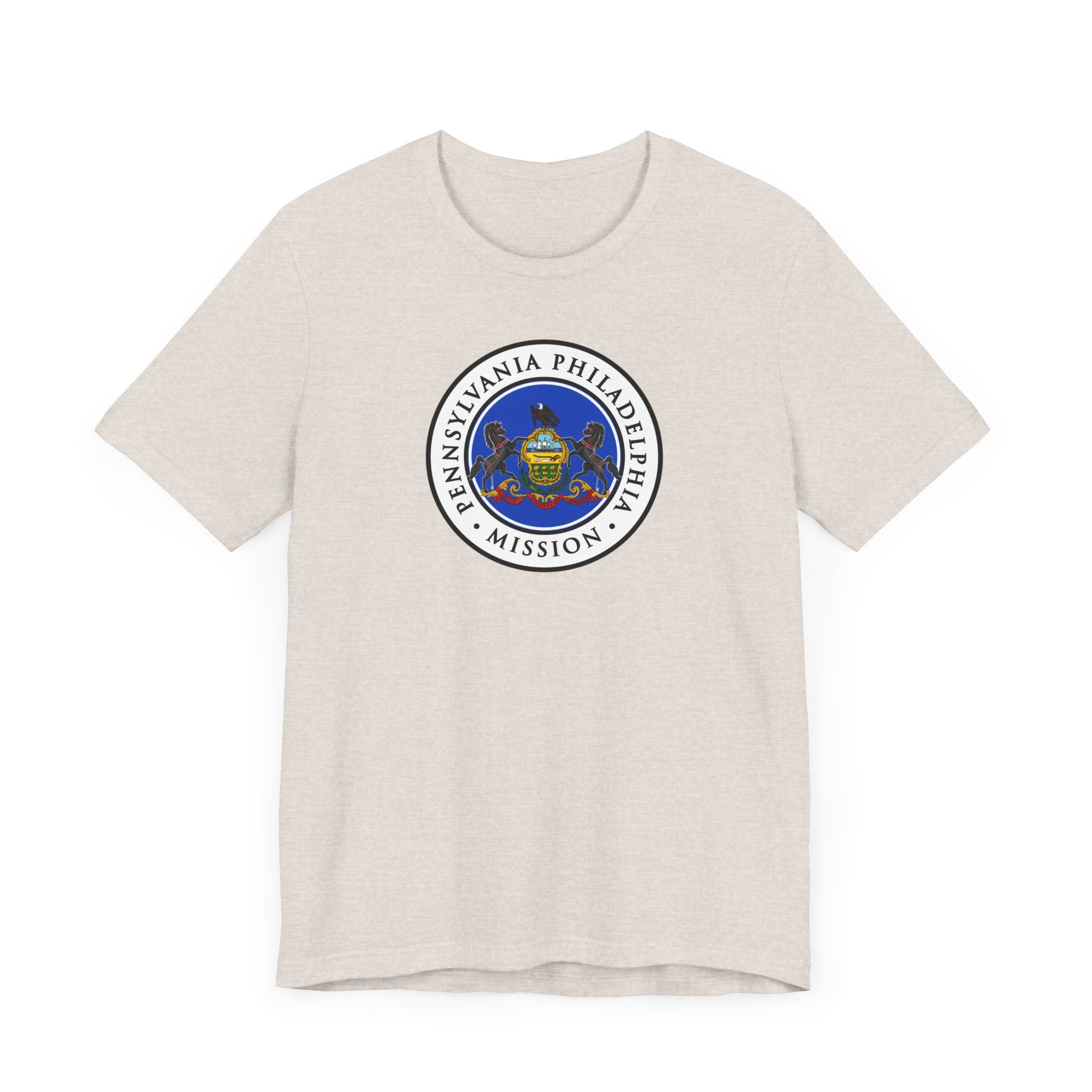 Pennsylvania Philadelphia Mission State Flag Logo (White Border) T-shirt - Mission Wishlist - LDS Missionary Gift Store