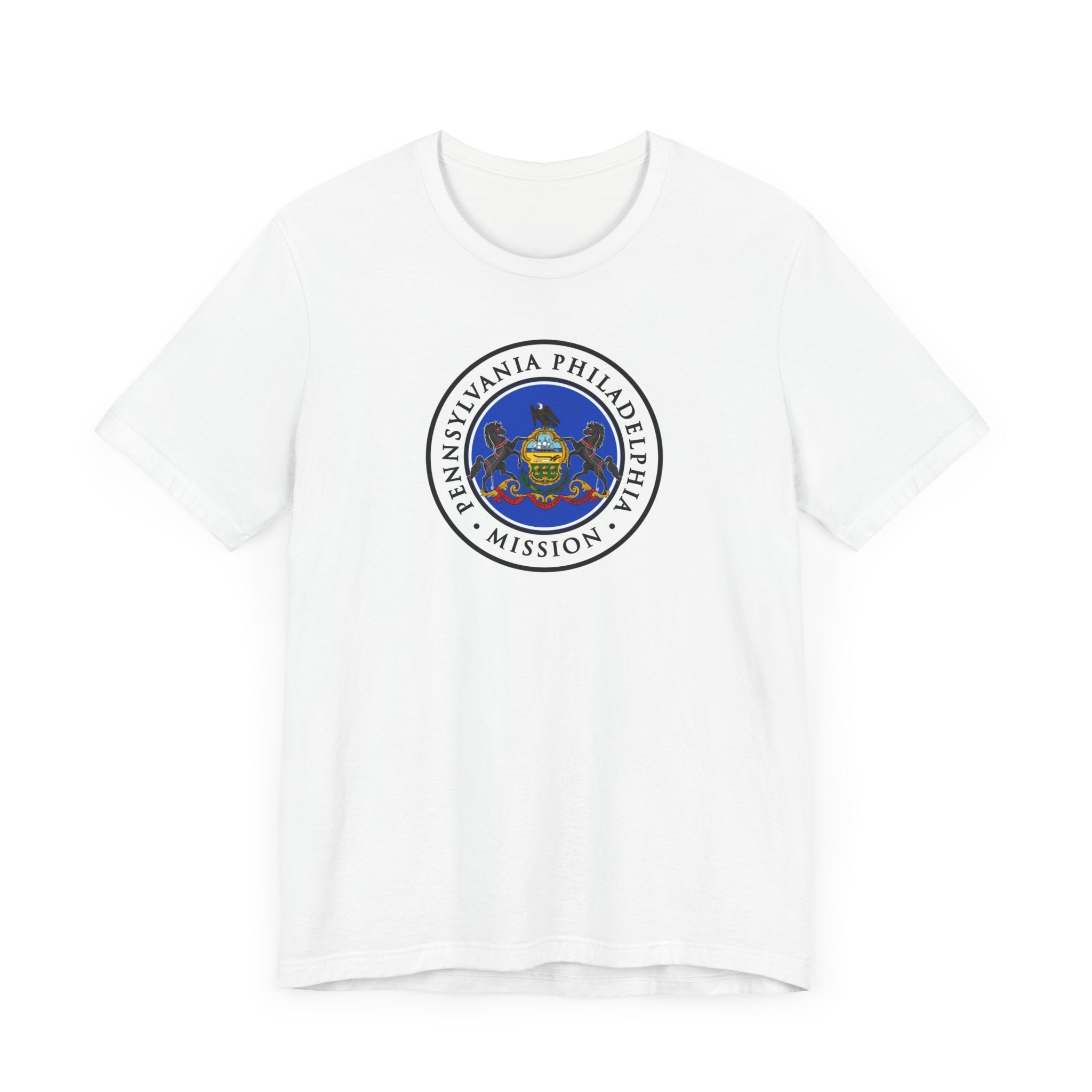 Pennsylvania Philadelphia Mission State Flag Logo (White Border) T-shirt - Mission Wishlist - LDS Missionary Gift Store