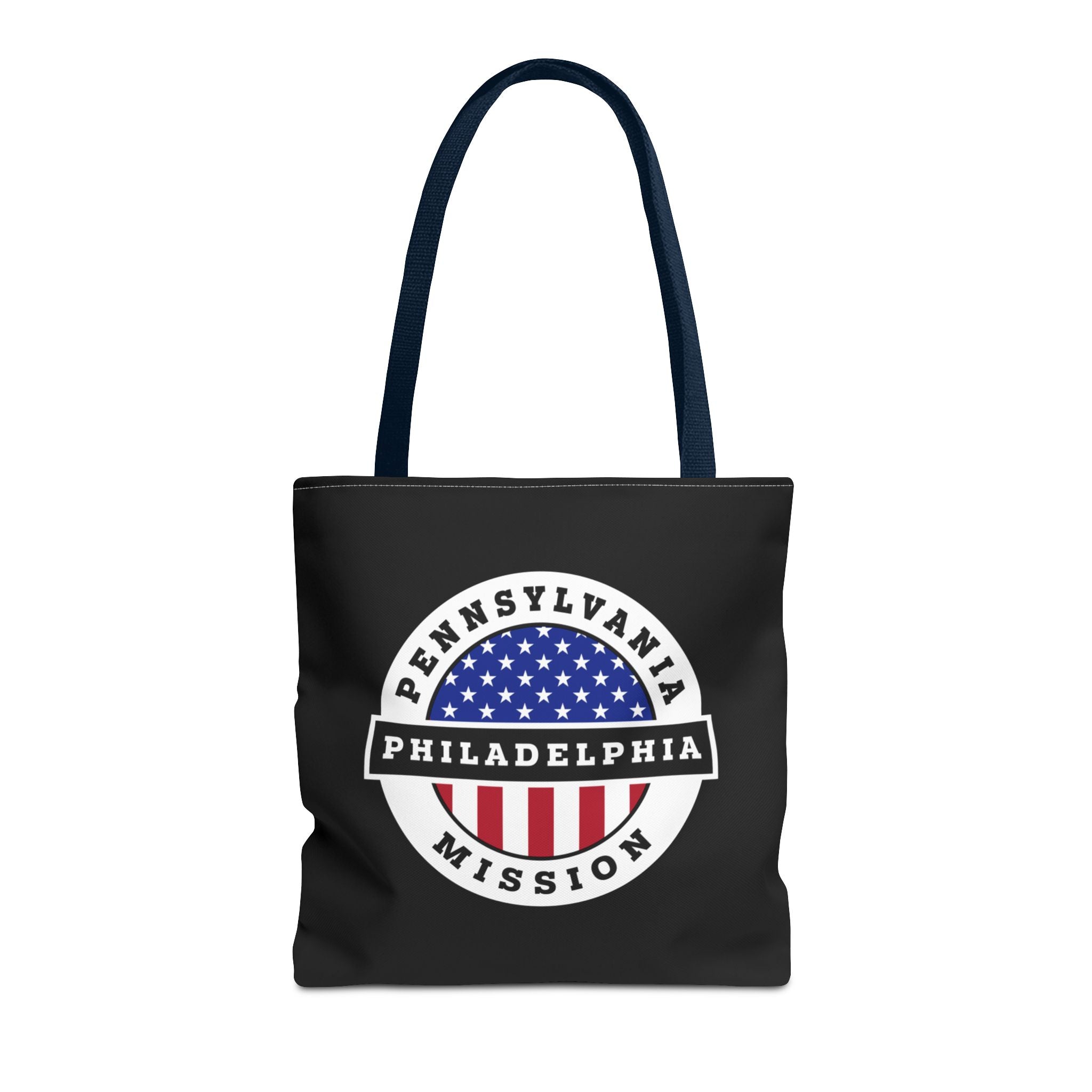 Pennsylvania Philadelphia Mission USA Flag Logo Tote Bag Black - Mission Wishlist - LDS Missionary Gift Store