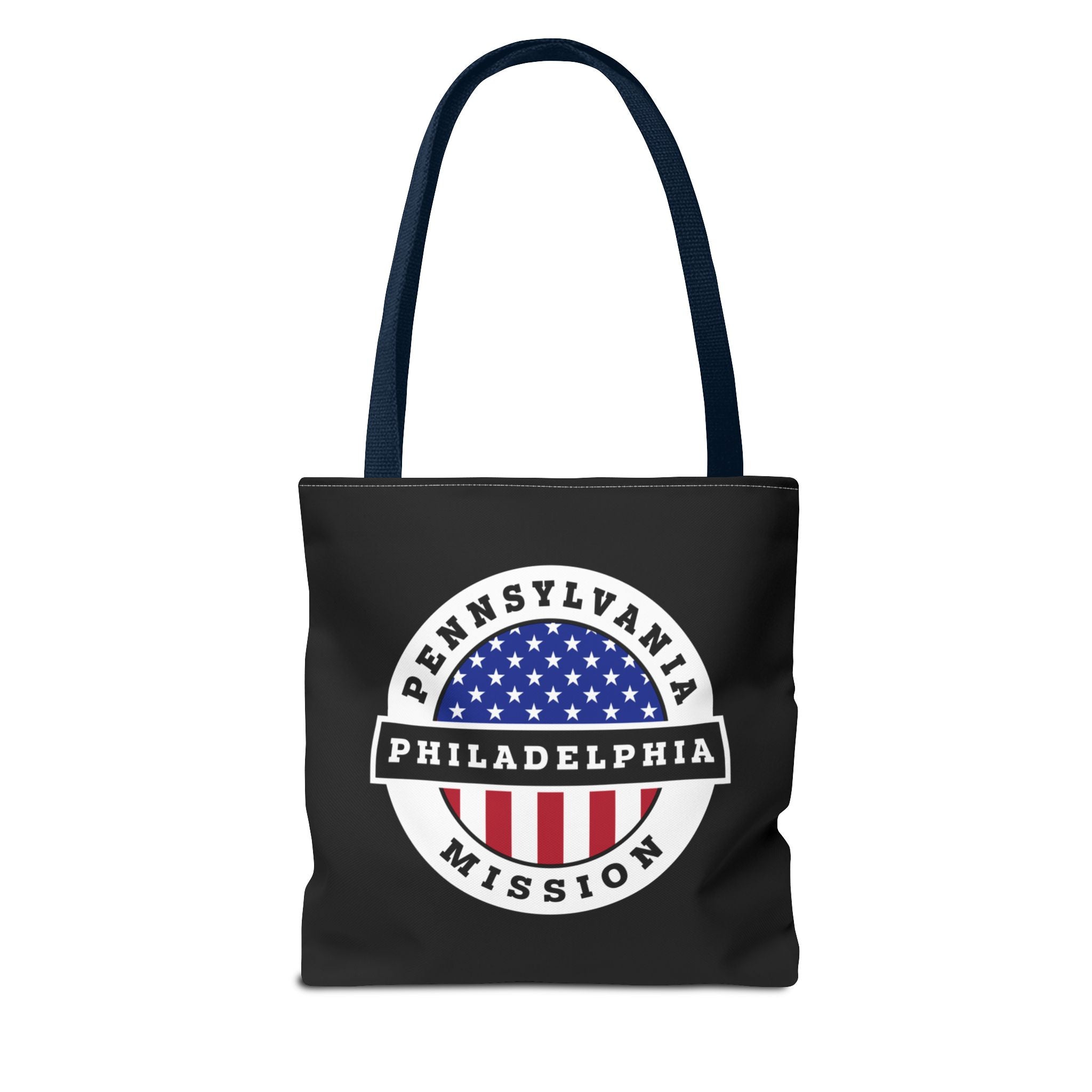 Pennsylvania Philadelphia Mission USA Flag Logo Tote Bag Black - Mission Wishlist - LDS Missionary Gift Store