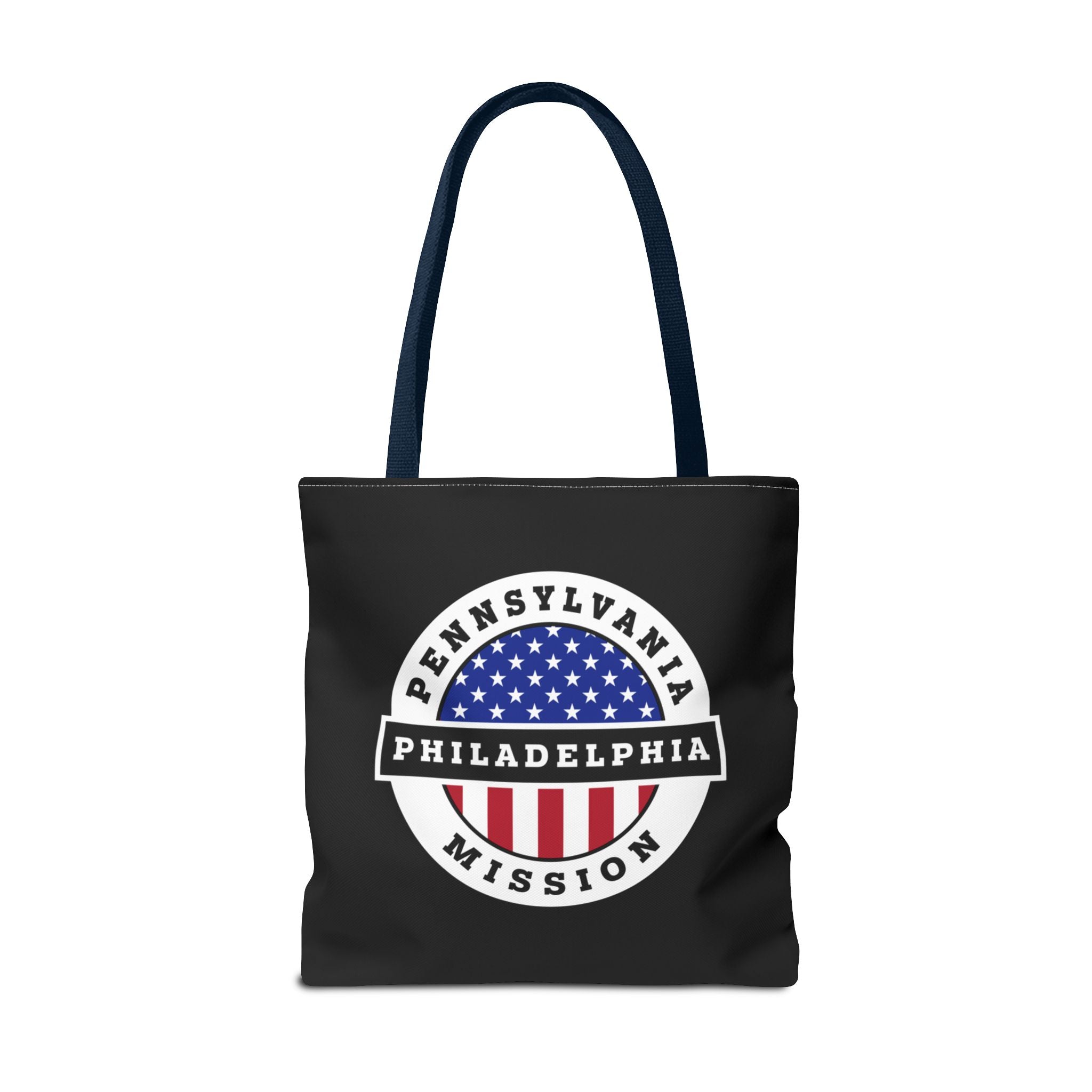 Pennsylvania Philadelphia Mission USA Flag Logo Tote Bag Black - Mission Wishlist - LDS Missionary Gift Store