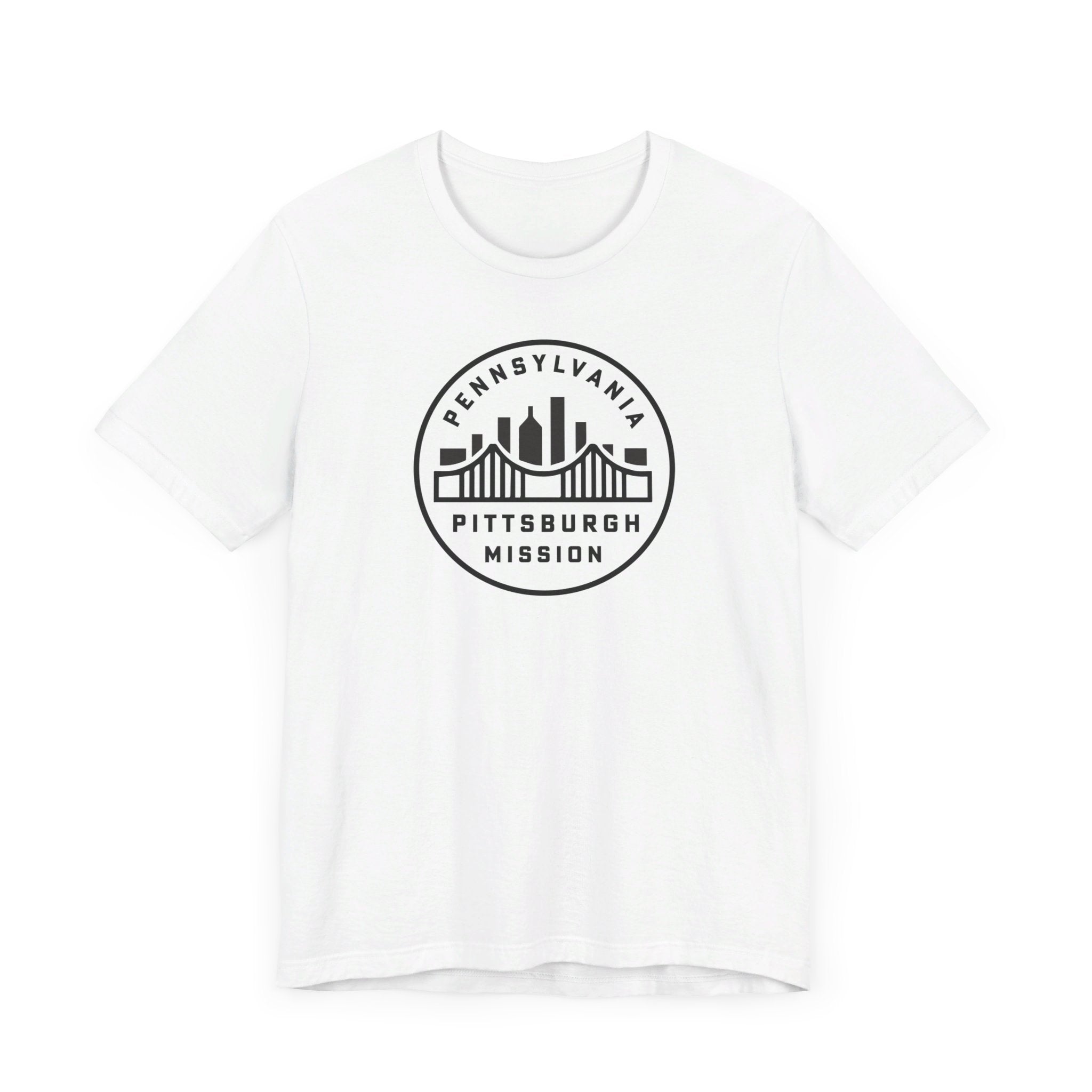 Pennsylvania Pittsburgh Mission Circular Monochrome Logo T-Shirt - Mission Wishlist - LDS Missionary Gift Store