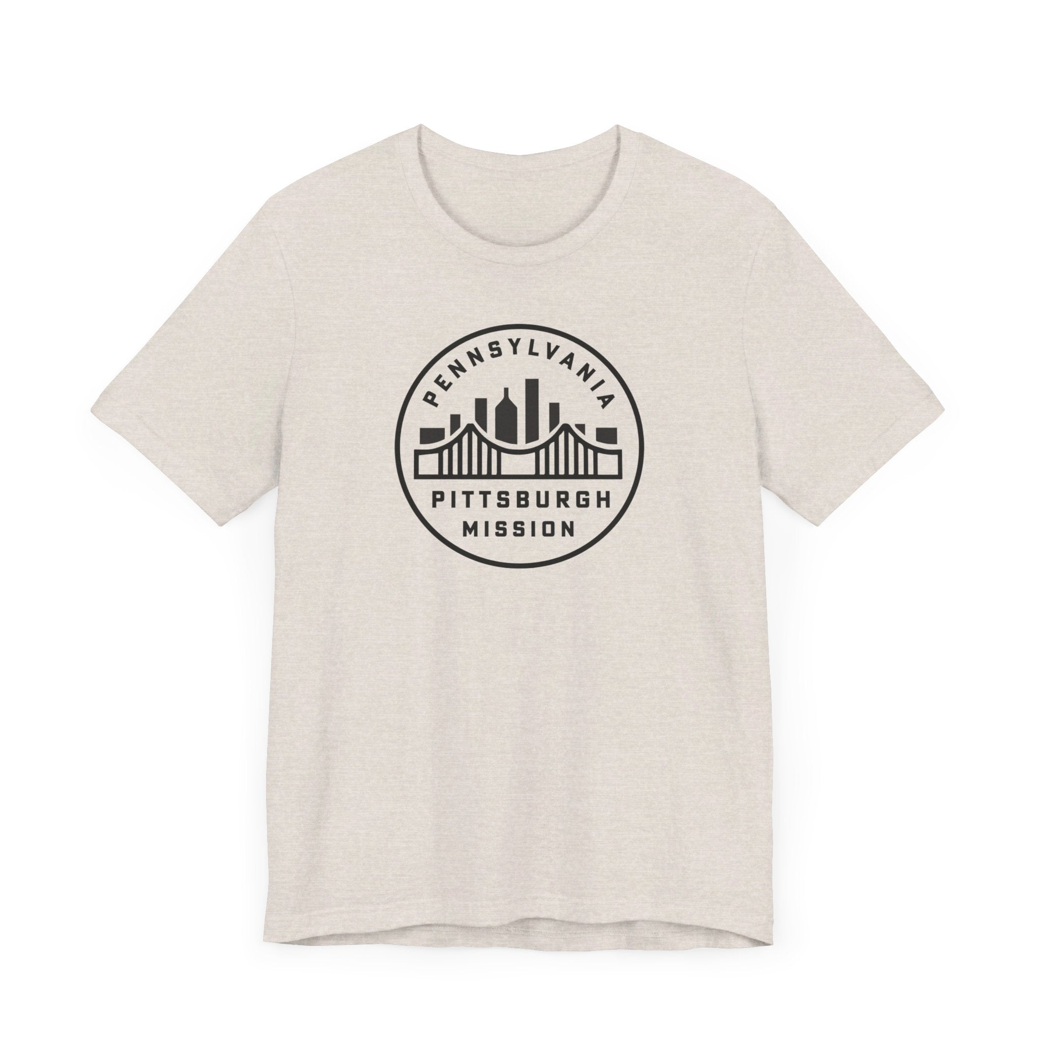Pennsylvania Pittsburgh Mission Circular Monochrome Logo T-Shirt - Mission Wishlist - LDS Missionary Gift Store