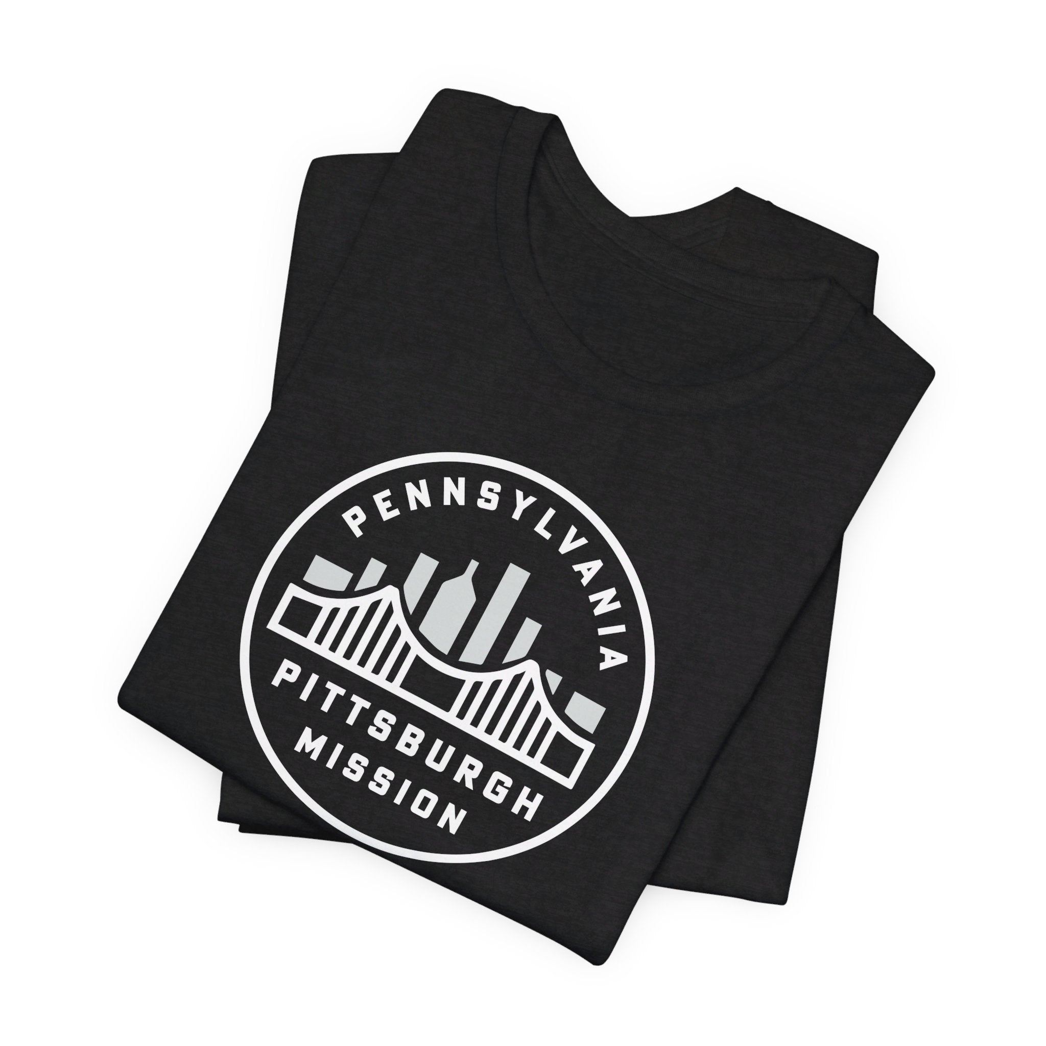 Pennsylvania Pittsburgh Mission Circular Monochrome Logo T-Shirt - Mission Wishlist - LDS Missionary Gift Store