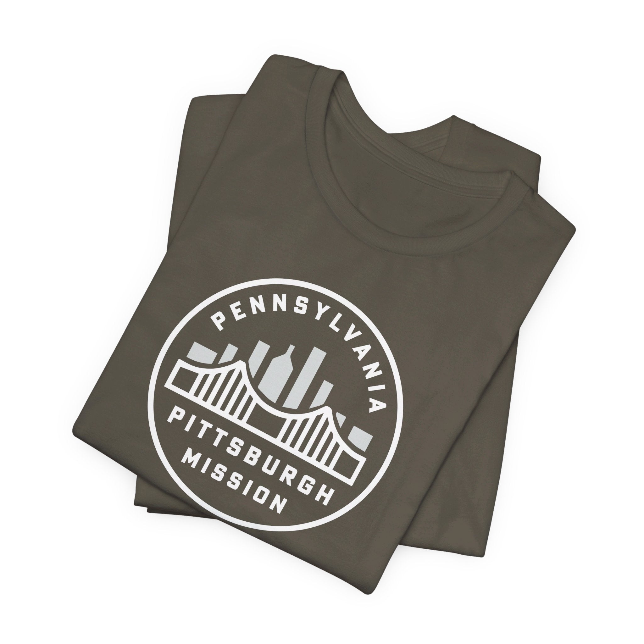 Pennsylvania Pittsburgh Mission Circular Monochrome Logo T-Shirt - Mission Wishlist - LDS Missionary Gift Store