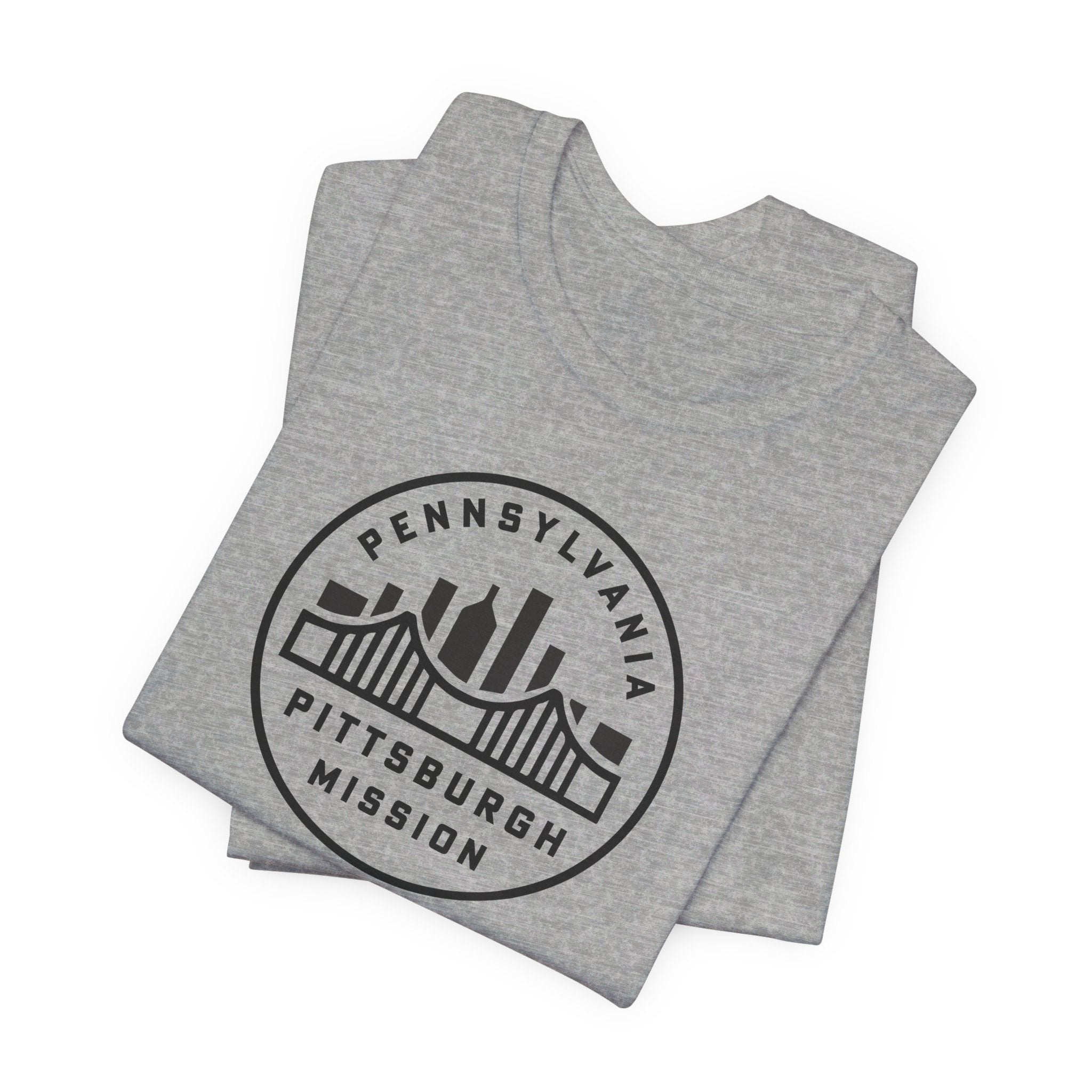 Pennsylvania Pittsburgh Mission Circular Monochrome Logo T-Shirt - Mission Wishlist - LDS Missionary Gift Store