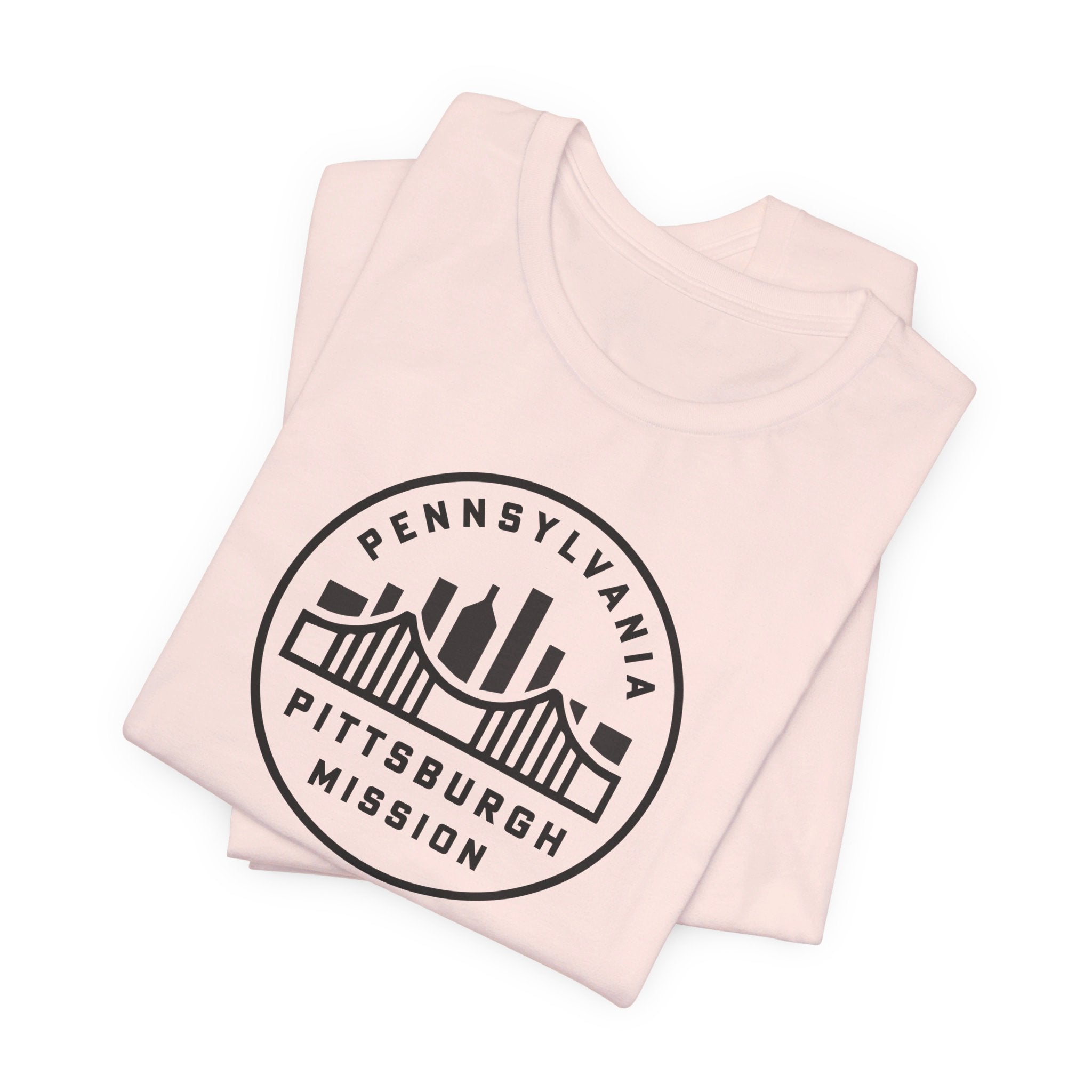 Pennsylvania Pittsburgh Mission Circular Monochrome Logo T-Shirt - Mission Wishlist - LDS Missionary Gift Store