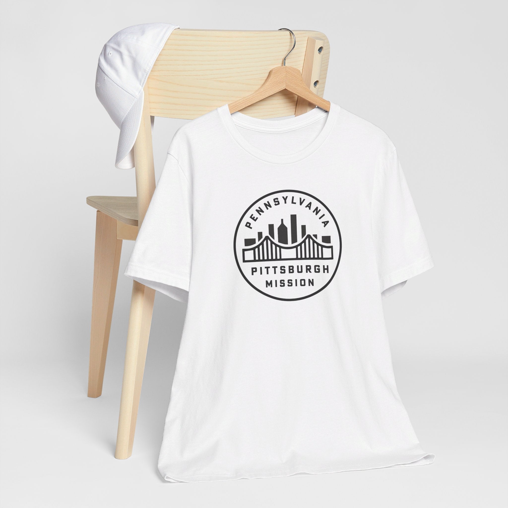 Pennsylvania Pittsburgh Mission Circular Monochrome Logo T-Shirt - Mission Wishlist - LDS Missionary Gift Store