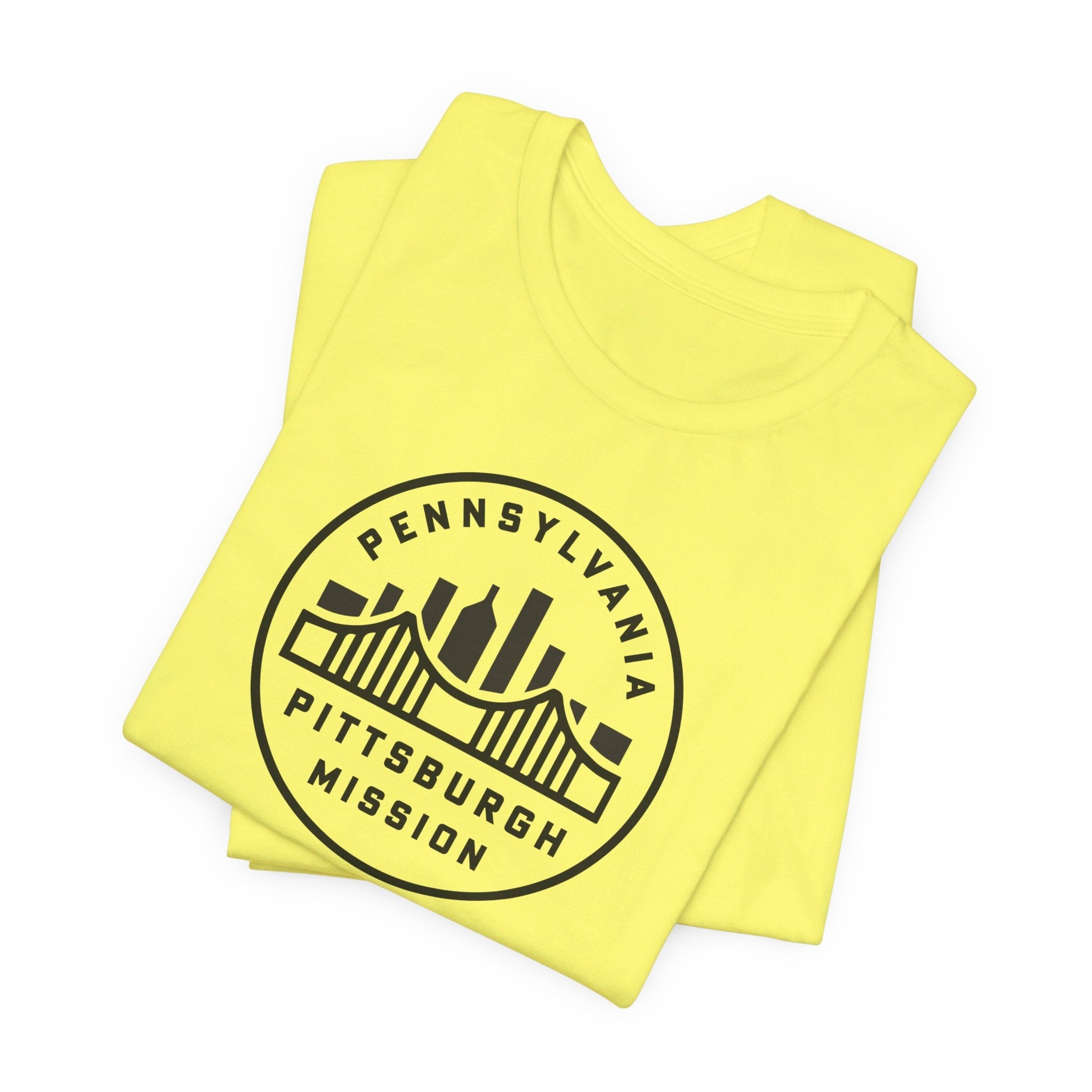 Pennsylvania Pittsburgh Mission Circular Monochrome Logo T-Shirt - Mission Wishlist - LDS Missionary Gift Store