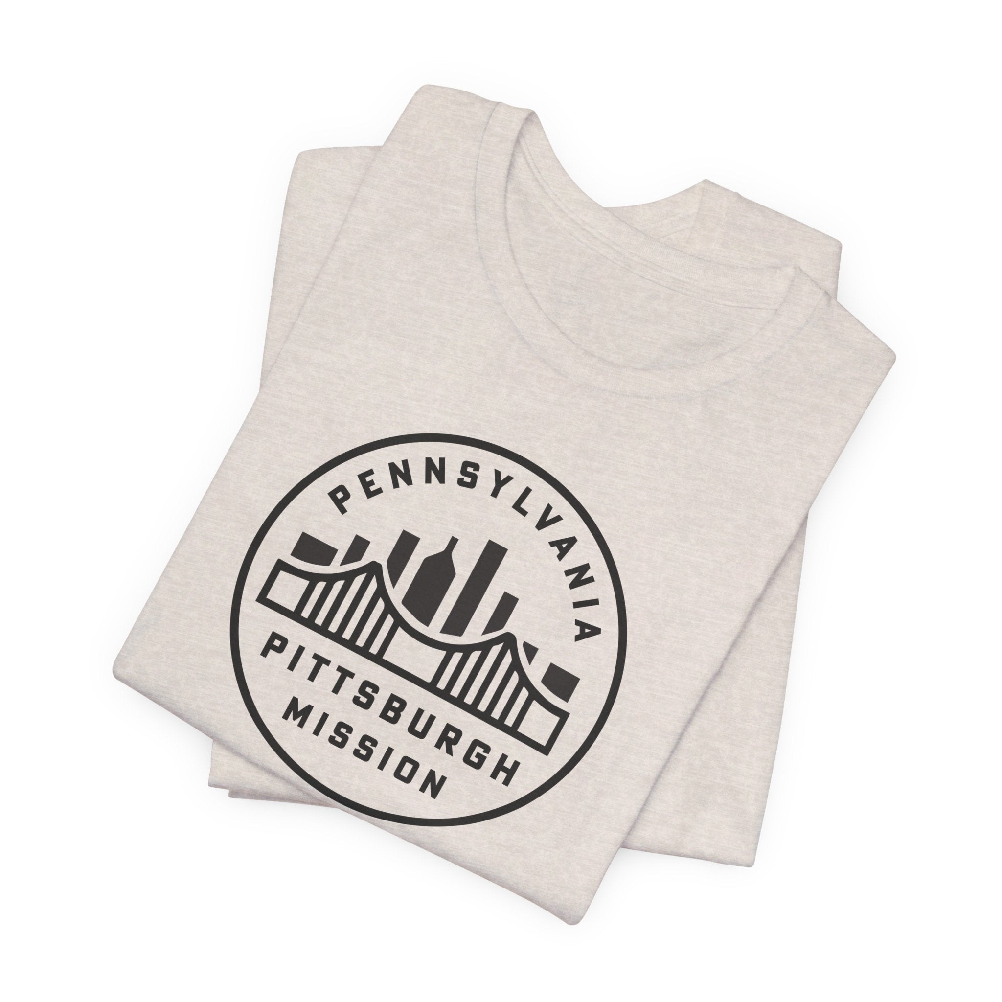 Pennsylvania Pittsburgh Mission Circular Monochrome Logo T-Shirt - Mission Wishlist - LDS Missionary Gift Store