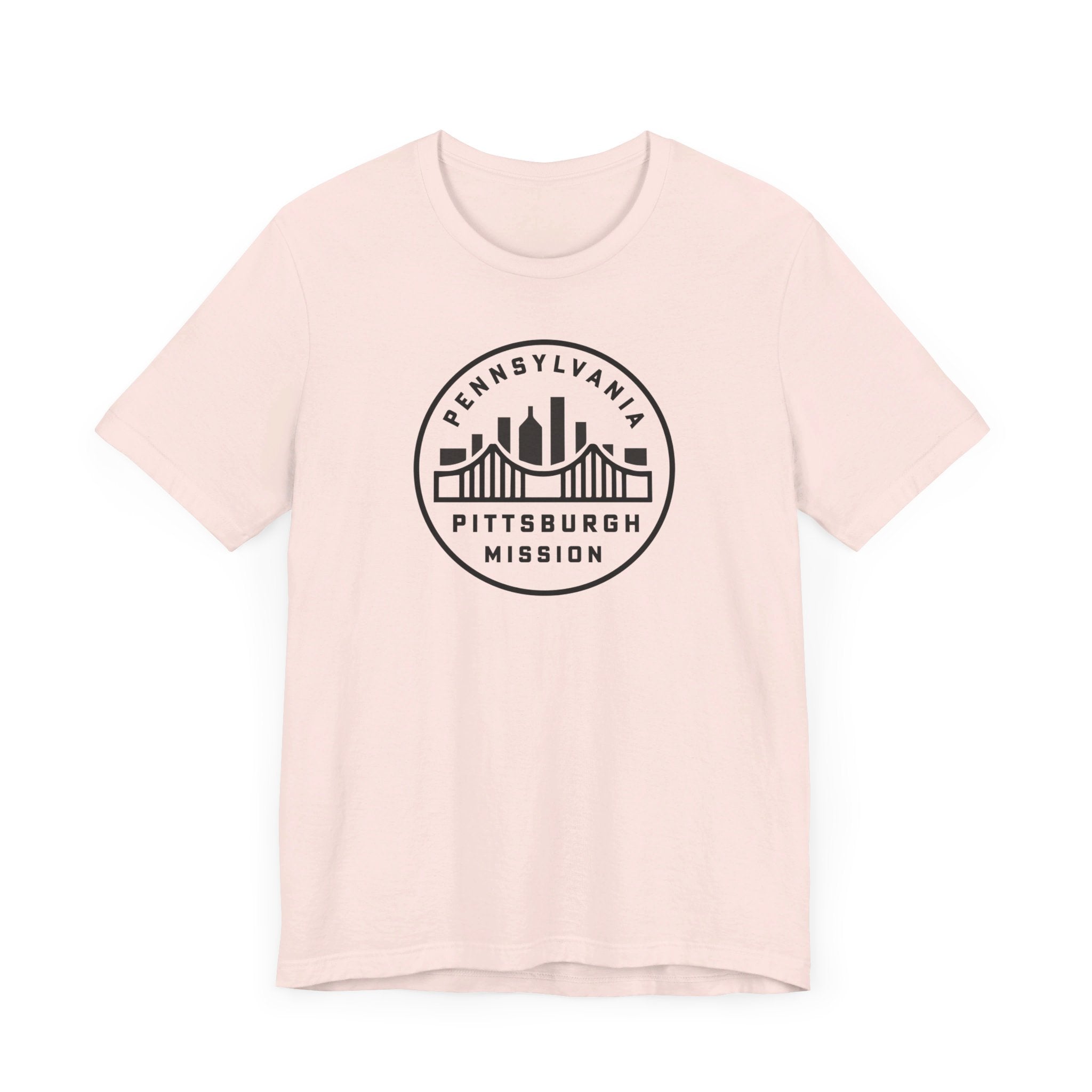 Pennsylvania Pittsburgh Mission Circular Monochrome Logo T-Shirt - Mission Wishlist - LDS Missionary Gift Store