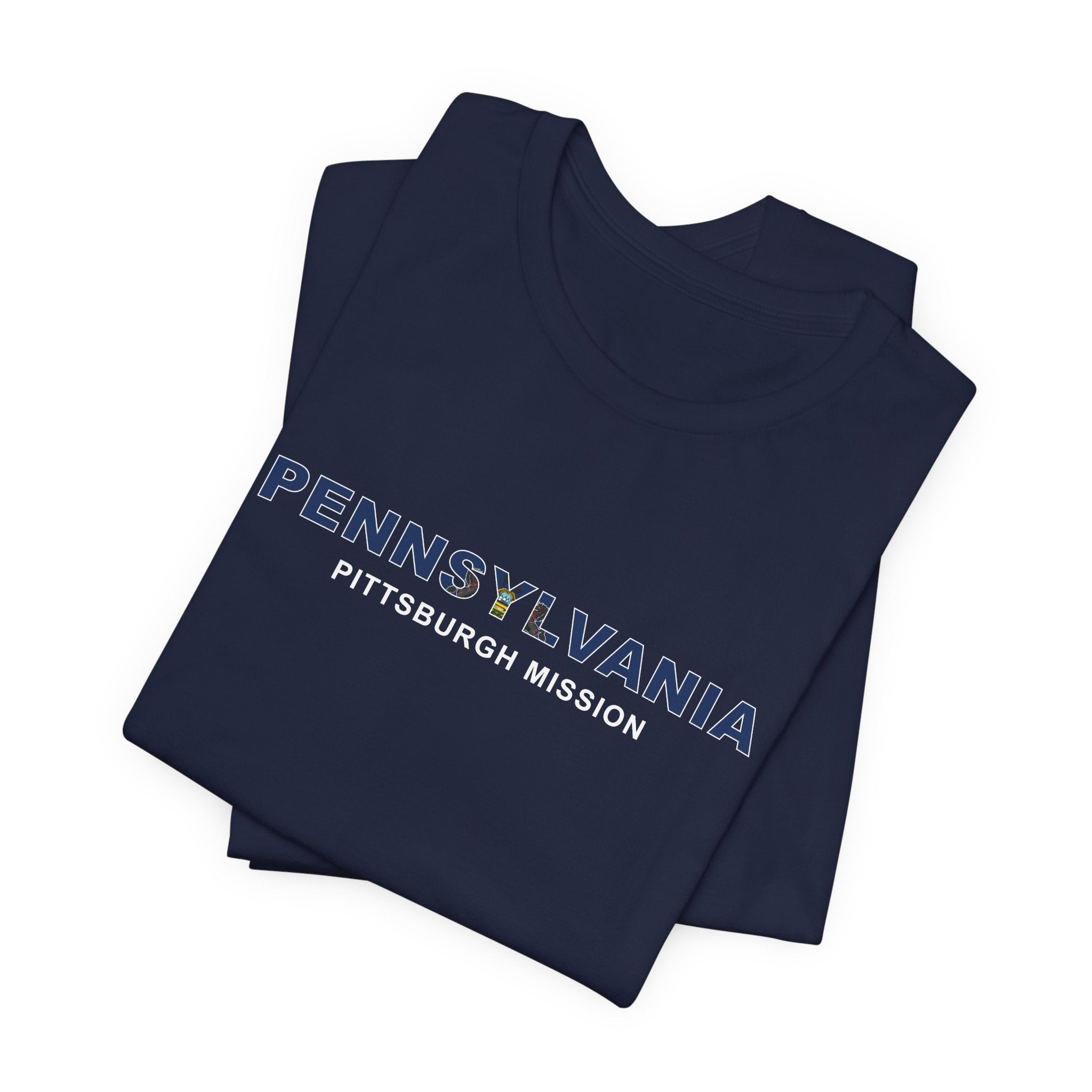 Pennsylvania Pittsburgh Mission Flag Title T-shirt - Mission Wishlist - LDS Missionary Gift Store