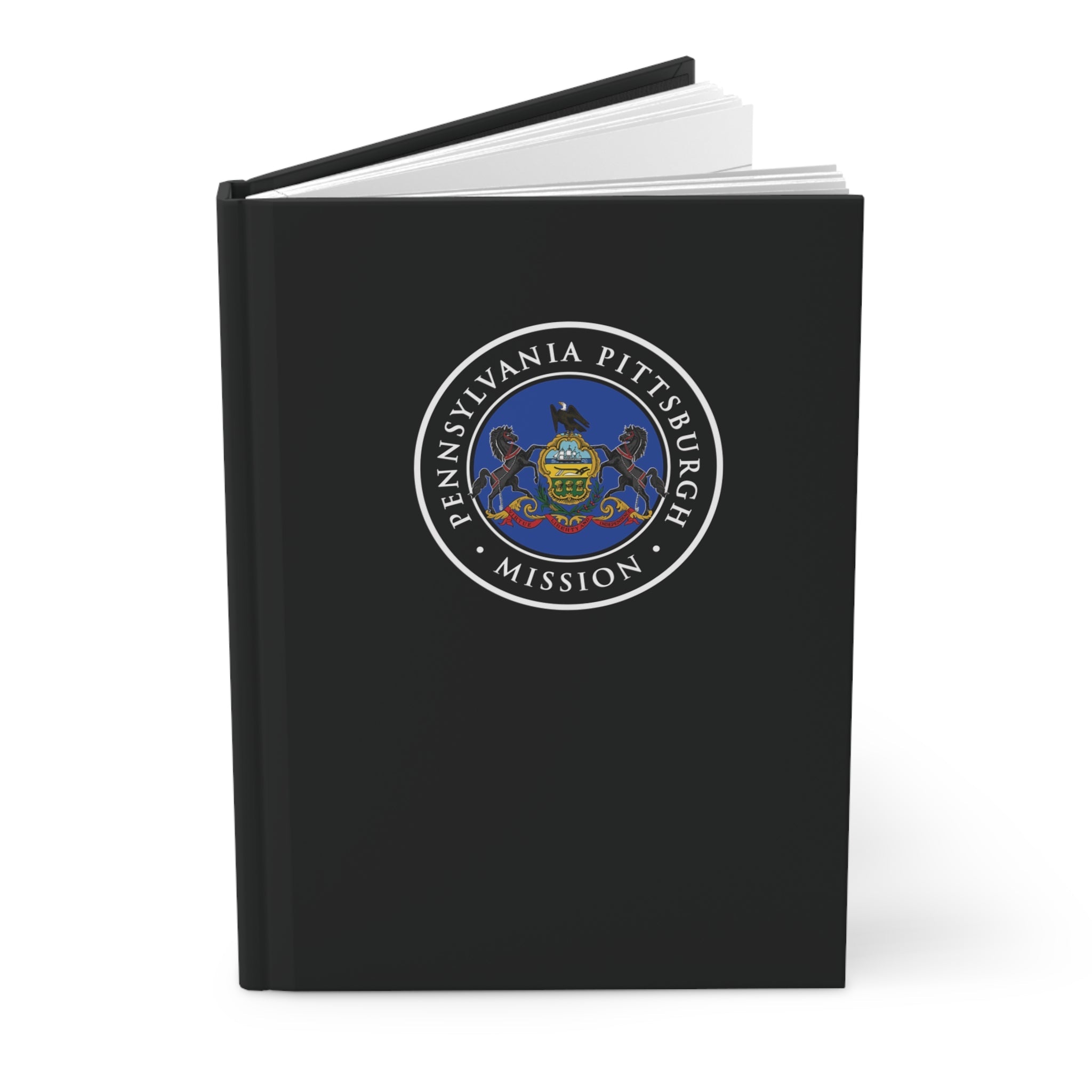 Pennsylvania Pittsburgh Mission Logo Design Black Hardcover Journal Matte - Mission Wishlist - LDS Missionary Gift Store