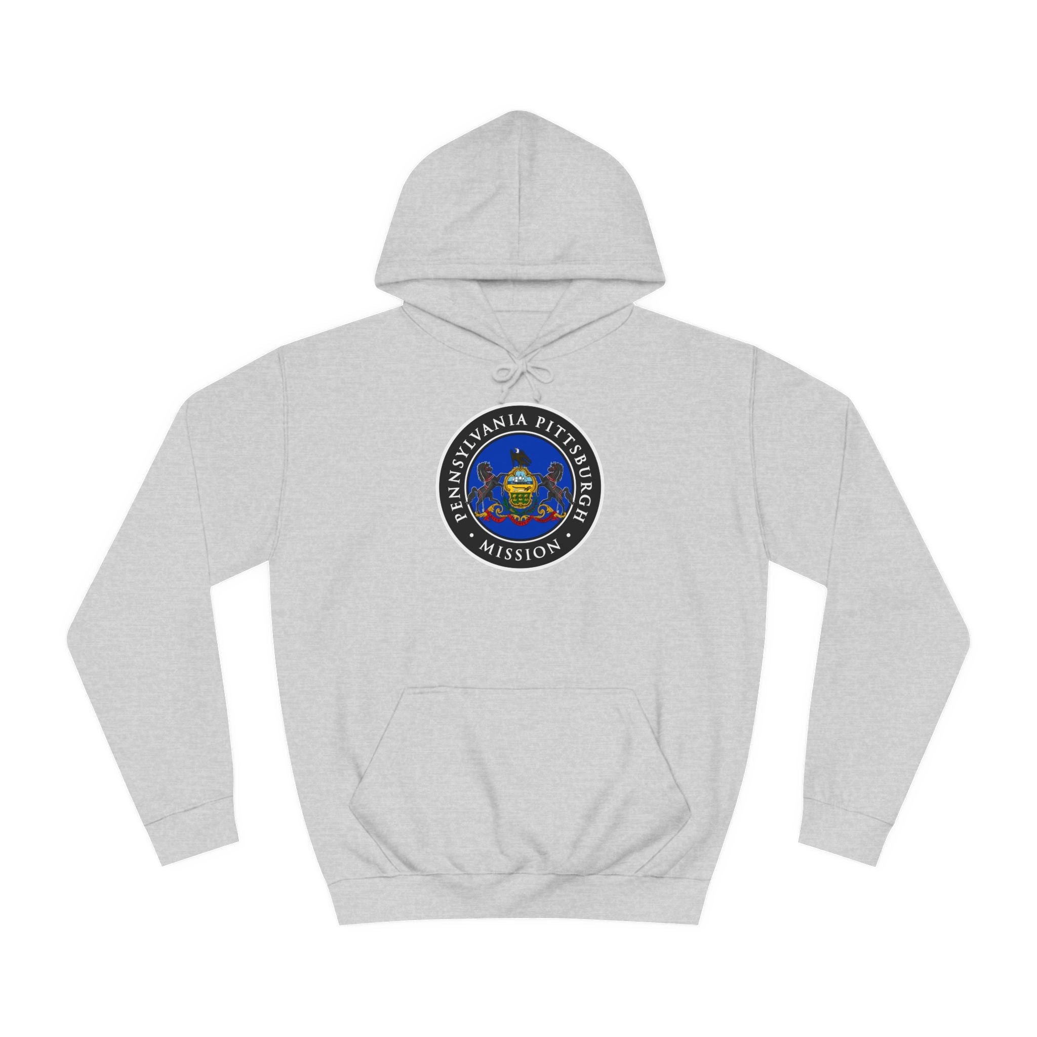 Pennsylvania Pittsburgh Mission State Flag Logo (Black Border) College Hoodie - Mission Wishlist - LDS Missionary Gift Store