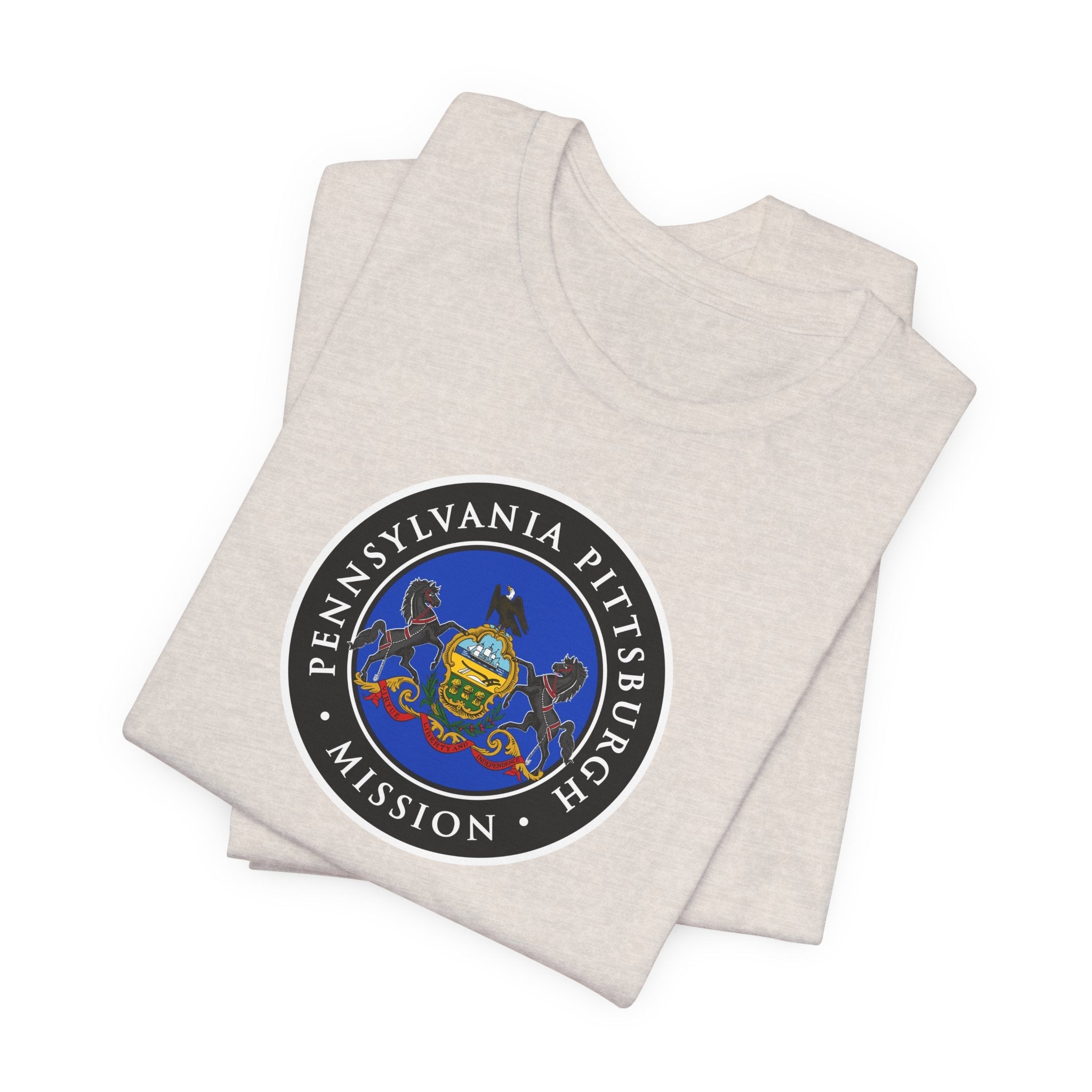 Pennsylvania Pittsburgh Mission State Flag Logo (Black Border) T-shirt - Mission Wishlist - LDS Missionary Gift Store