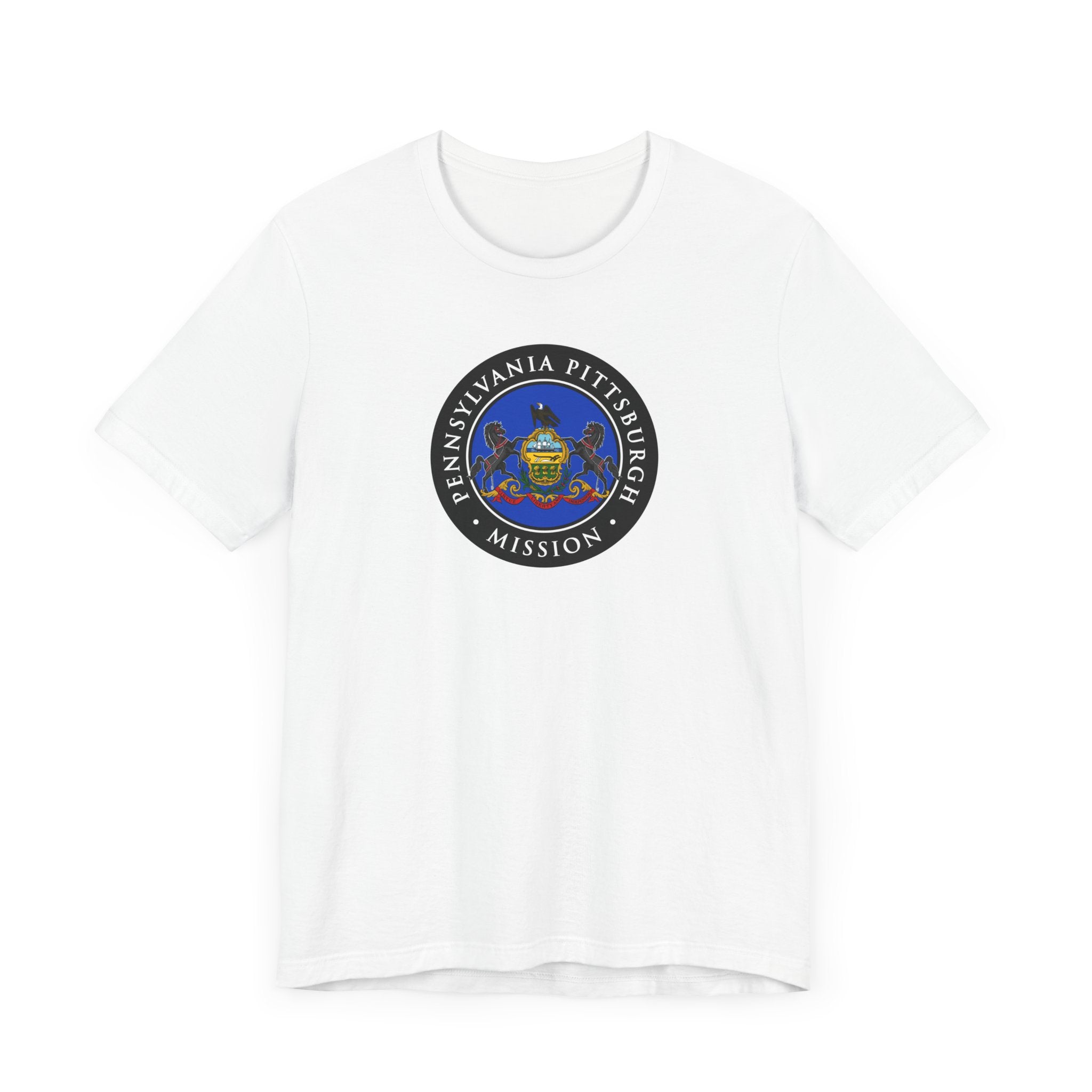 Pennsylvania Pittsburgh Mission State Flag Logo (Black Border) T-shirt - Mission Wishlist - LDS Missionary Gift Store