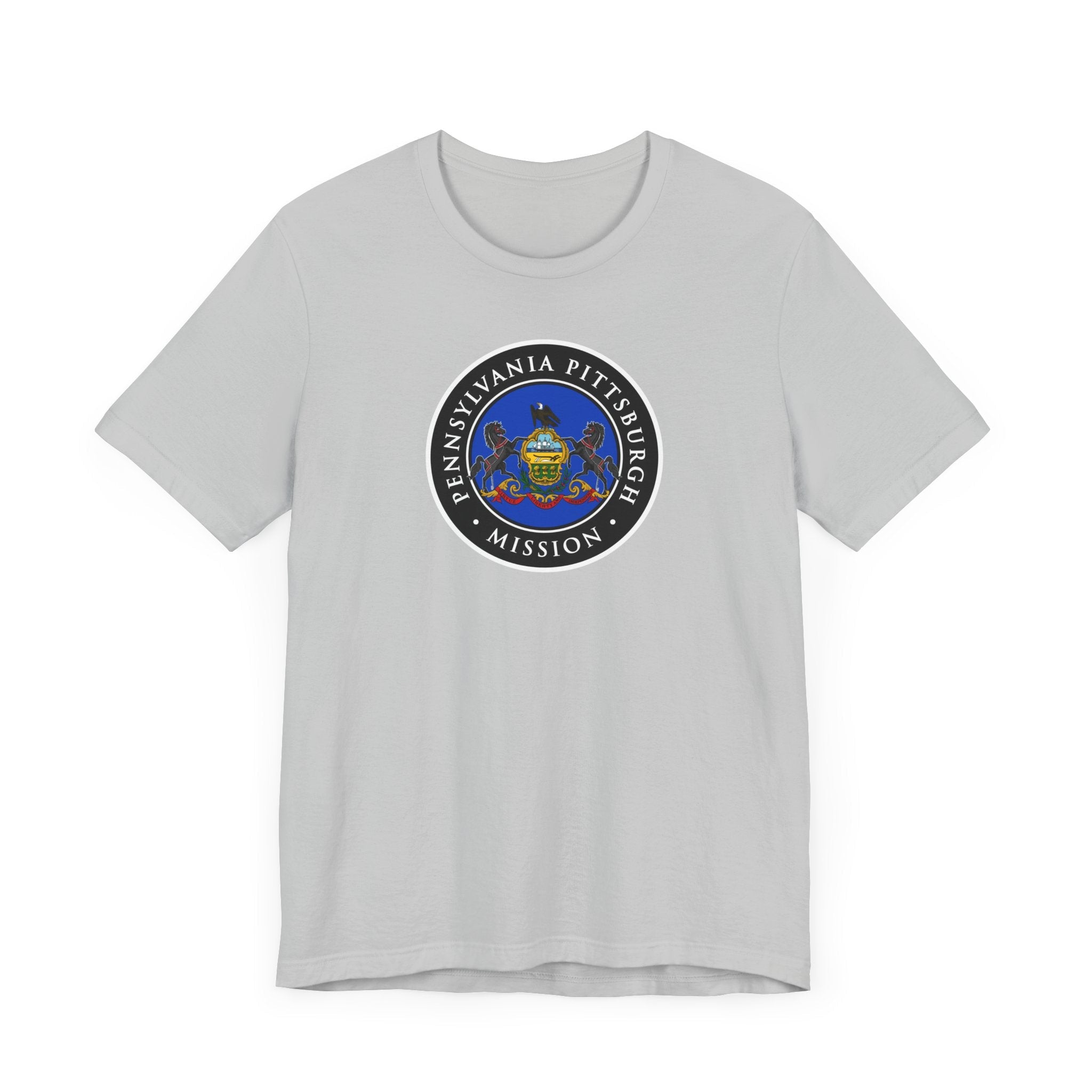 Pennsylvania Pittsburgh Mission State Flag Logo (Black Border) T-shirt - Mission Wishlist - LDS Missionary Gift Store