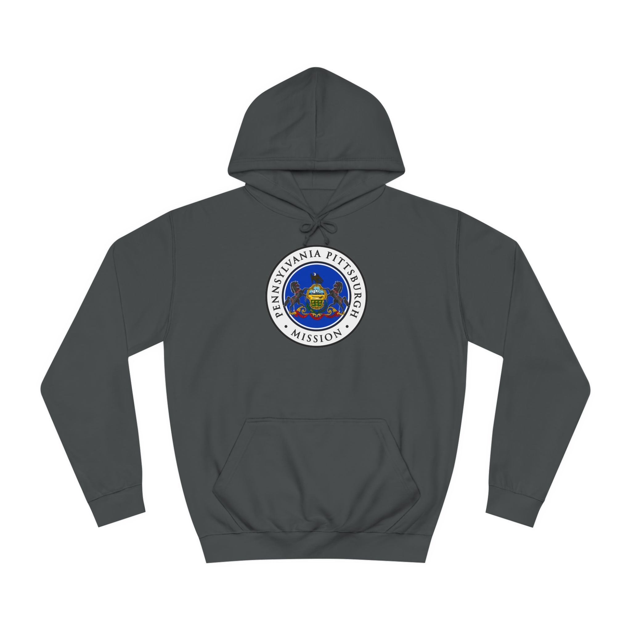 Pennsylvania Pittsburgh Mission State Flag Logo (White Border) College Hoodie - Mission Wishlist - LDS Missionary Gift Store