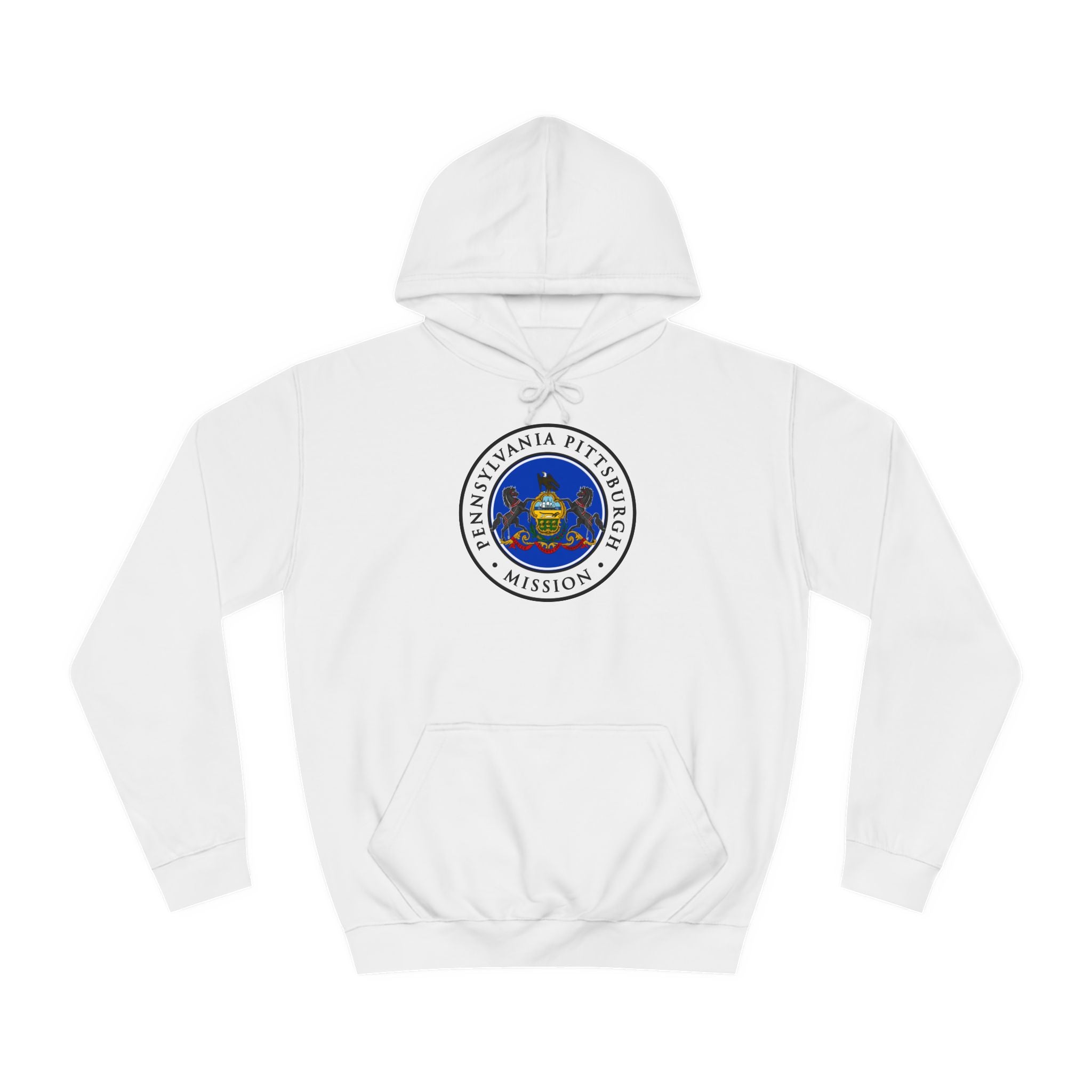 Pennsylvania Pittsburgh Mission State Flag Logo (White Border) College Hoodie - Mission Wishlist - LDS Missionary Gift Store