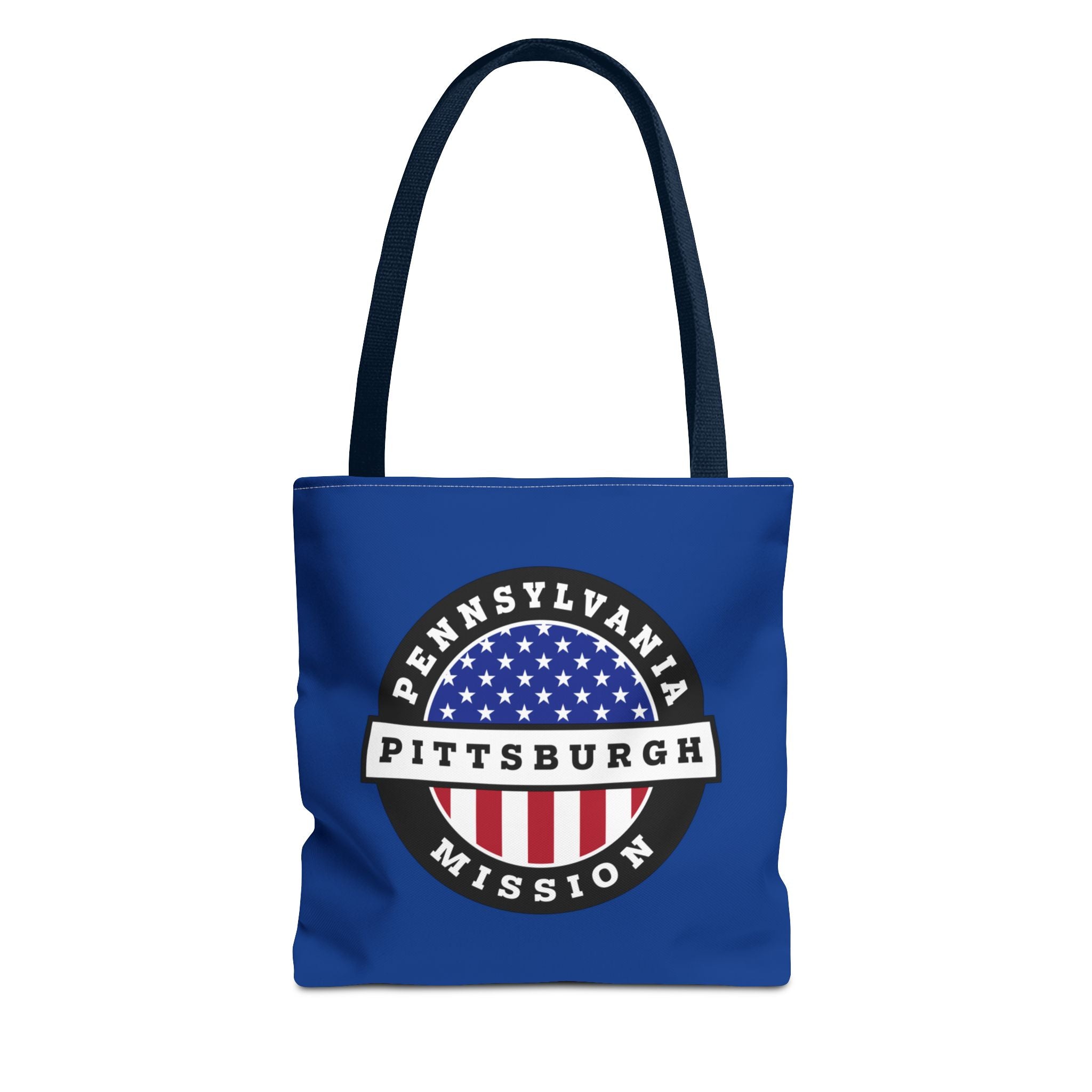 Pennsylvania Pittsburgh Mission USA Flag Logo Tote Bag Blue - Mission Wishlist - LDS Missionary Gift Store