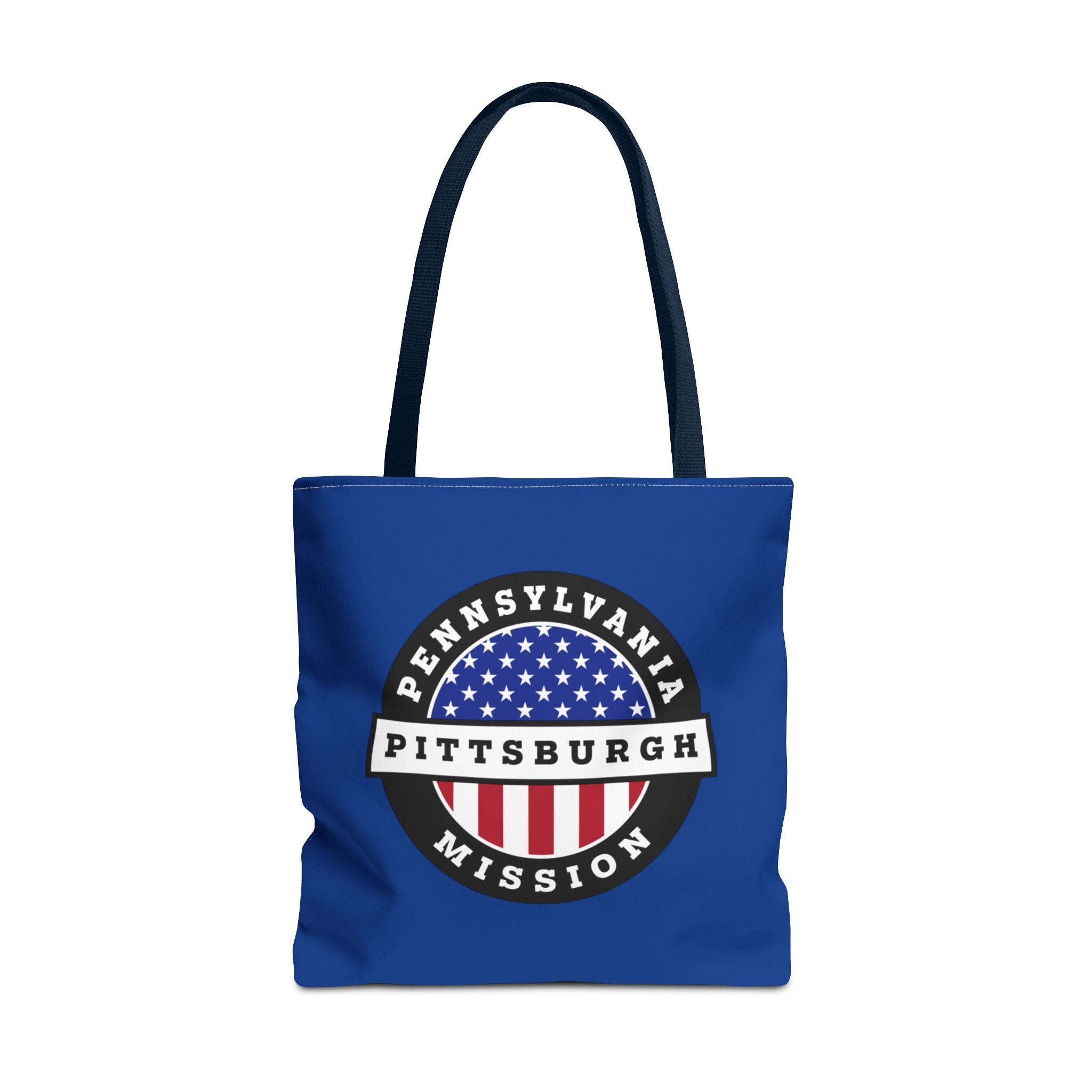Pennsylvania Pittsburgh Mission USA Flag Logo Tote Bag Blue - Mission Wishlist - LDS Missionary Gift Store
