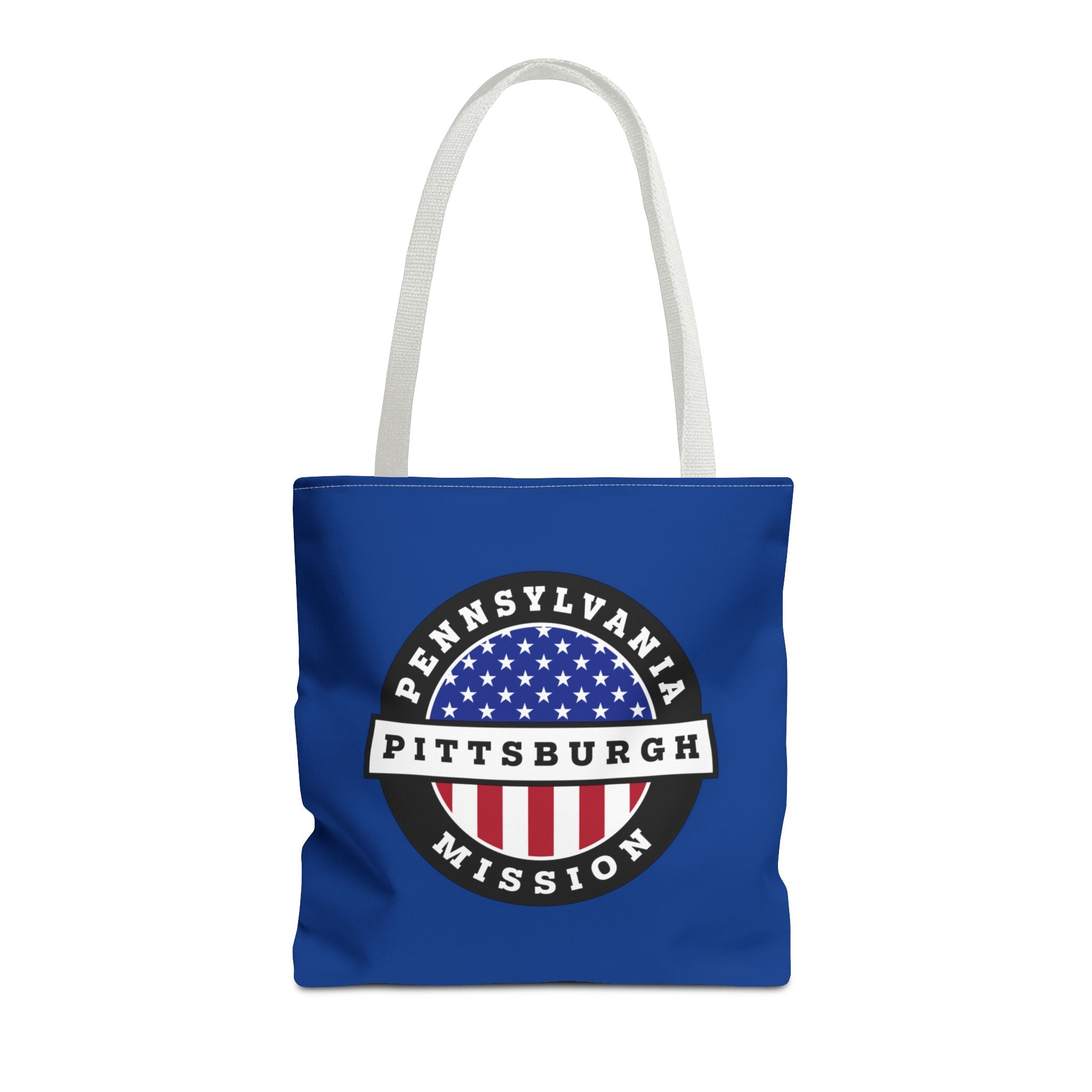 Pennsylvania Pittsburgh Mission USA Flag Logo Tote Bag Blue - Mission Wishlist - LDS Missionary Gift Store