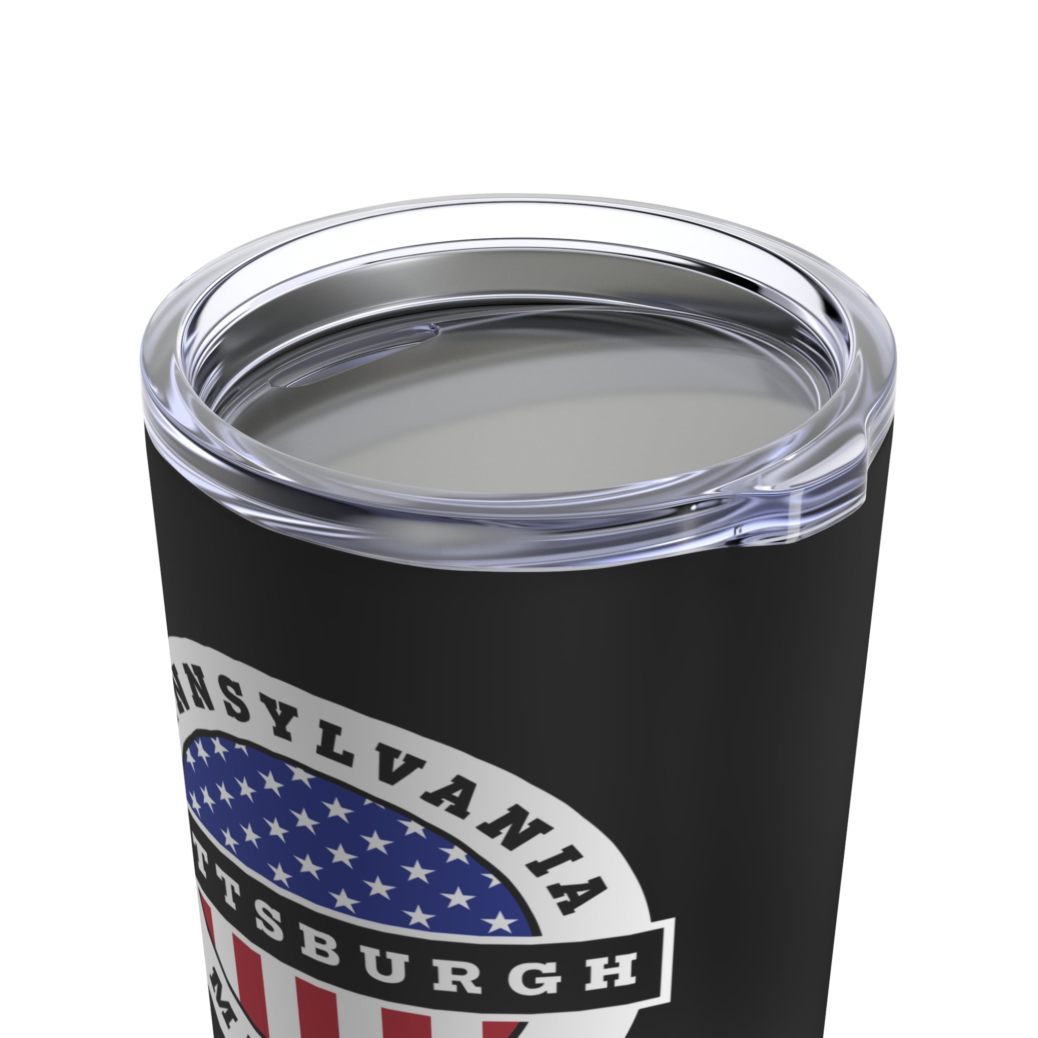 Pennsylvania Pittsburgh Mission USA Flag Logo Tumbler 20oz Black - Mission Wishlist - LDS Missionary Gift Store