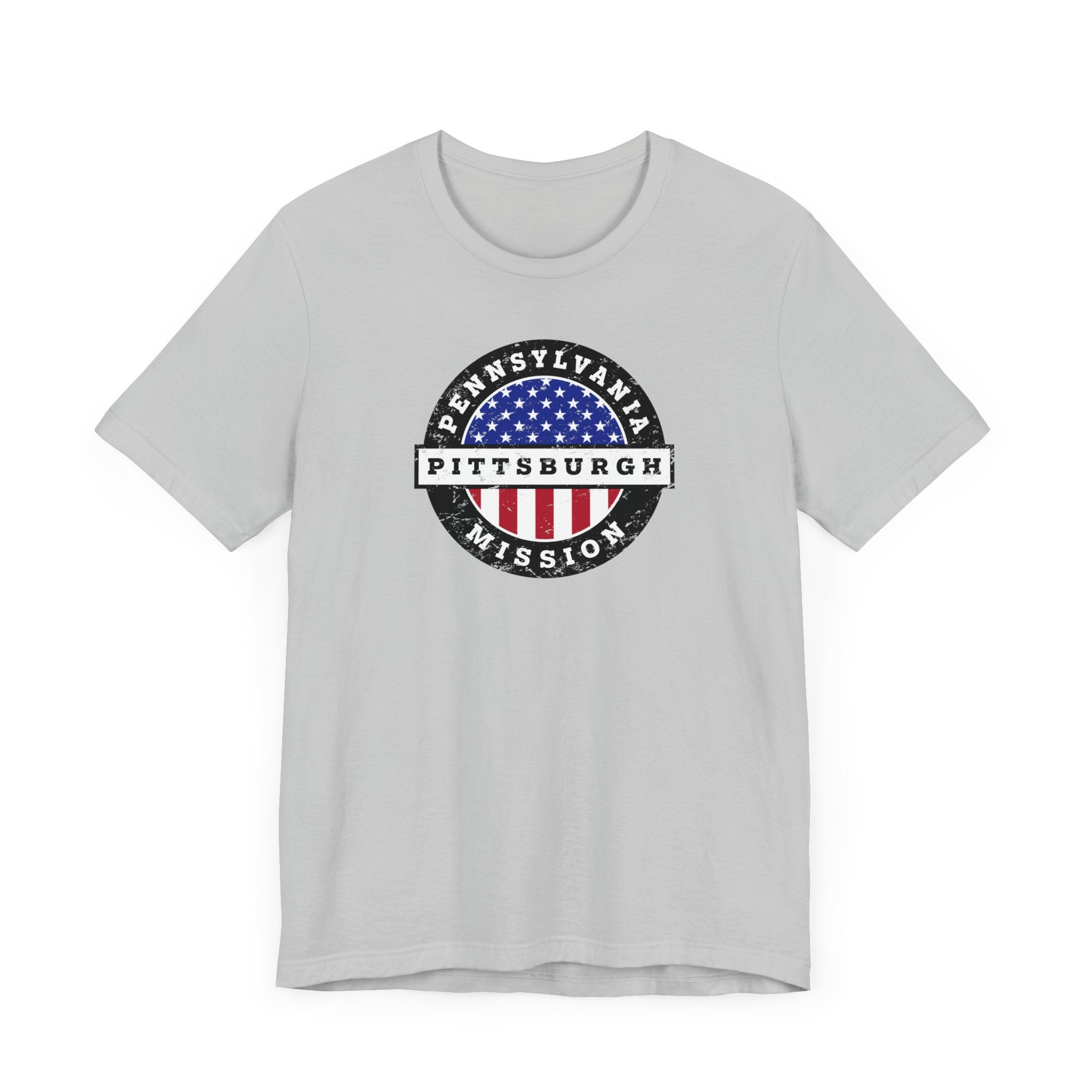 Pennsylvania Pittsburgh Mission Vintage Circular USA Flag T-Shirt - Mission Wishlist - LDS Missionary Gift Store