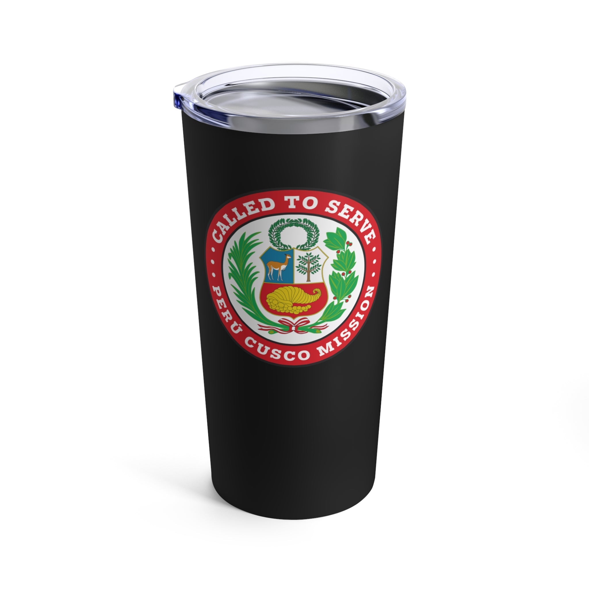 Peru Cusco Mission Flag Logo Tumbler 20oz Black - Latter-Day Saint LDS Missionary Gift - Book of Mormon