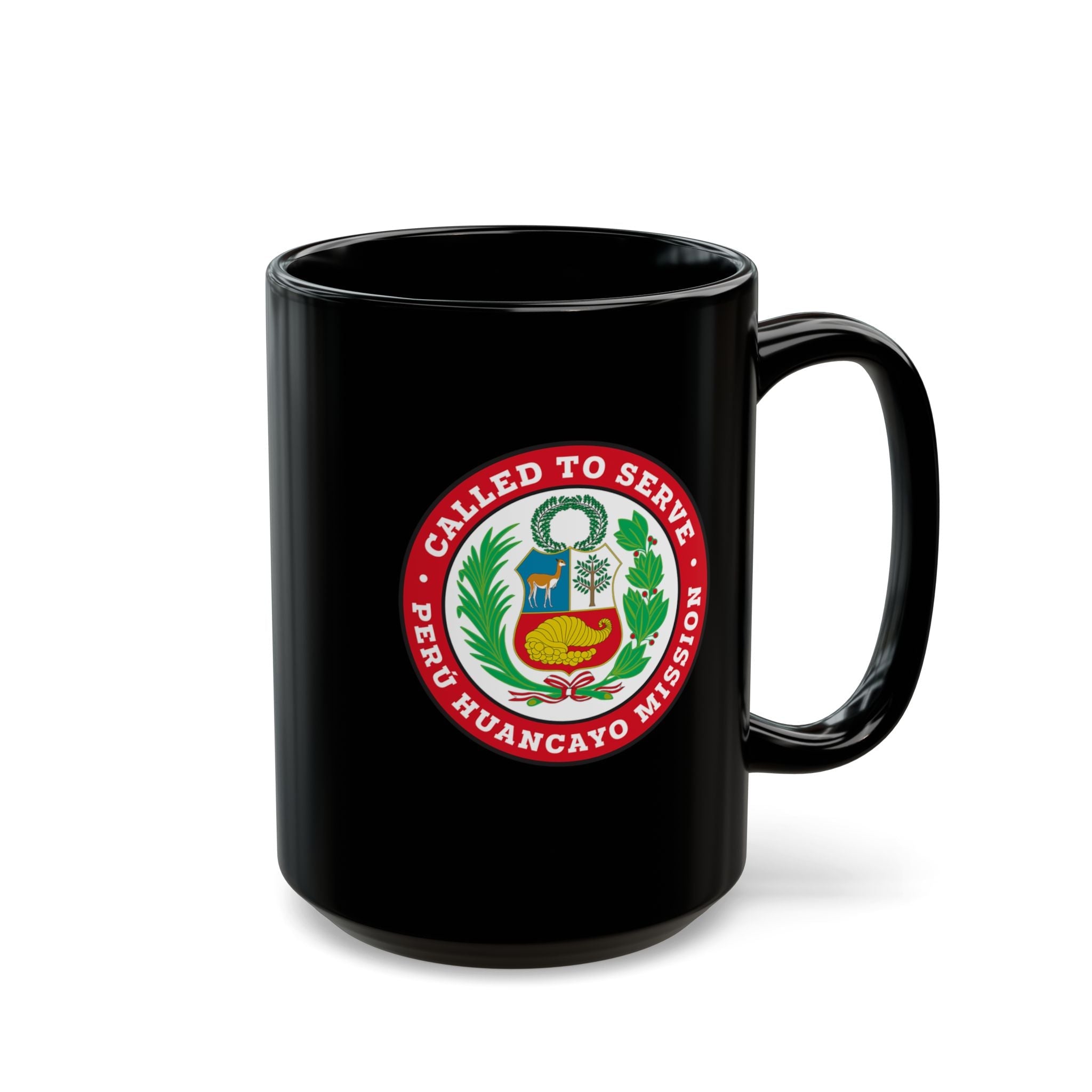 Peru Huancayo Mission Circular Flag Black Ceramic Mug - Latter-Day Saint LDS Missionary Gift - Book of Mormon