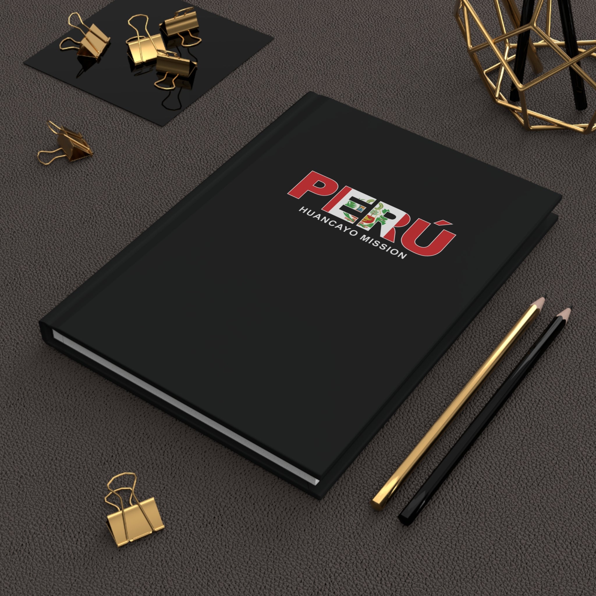 Peru Huancayo Mission Flag Title Black Hardcover Journal Matte - Mission Wishlist - LDS Missionary Gift Store