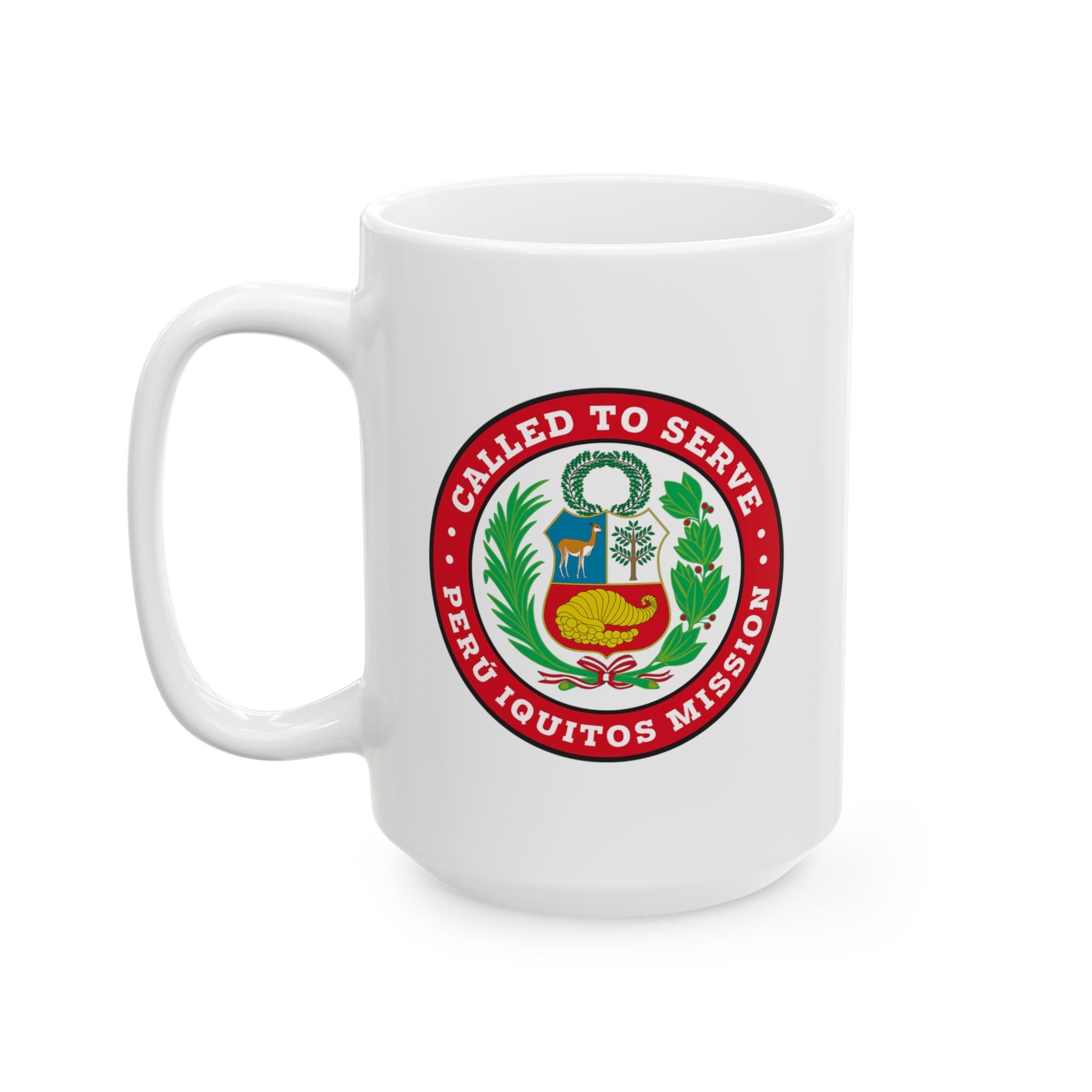 Peru Iquitos Mission Circular Flag White Ceramic Mug - Latter-Day Saint LDS Missionary Gift - Book of Mormon